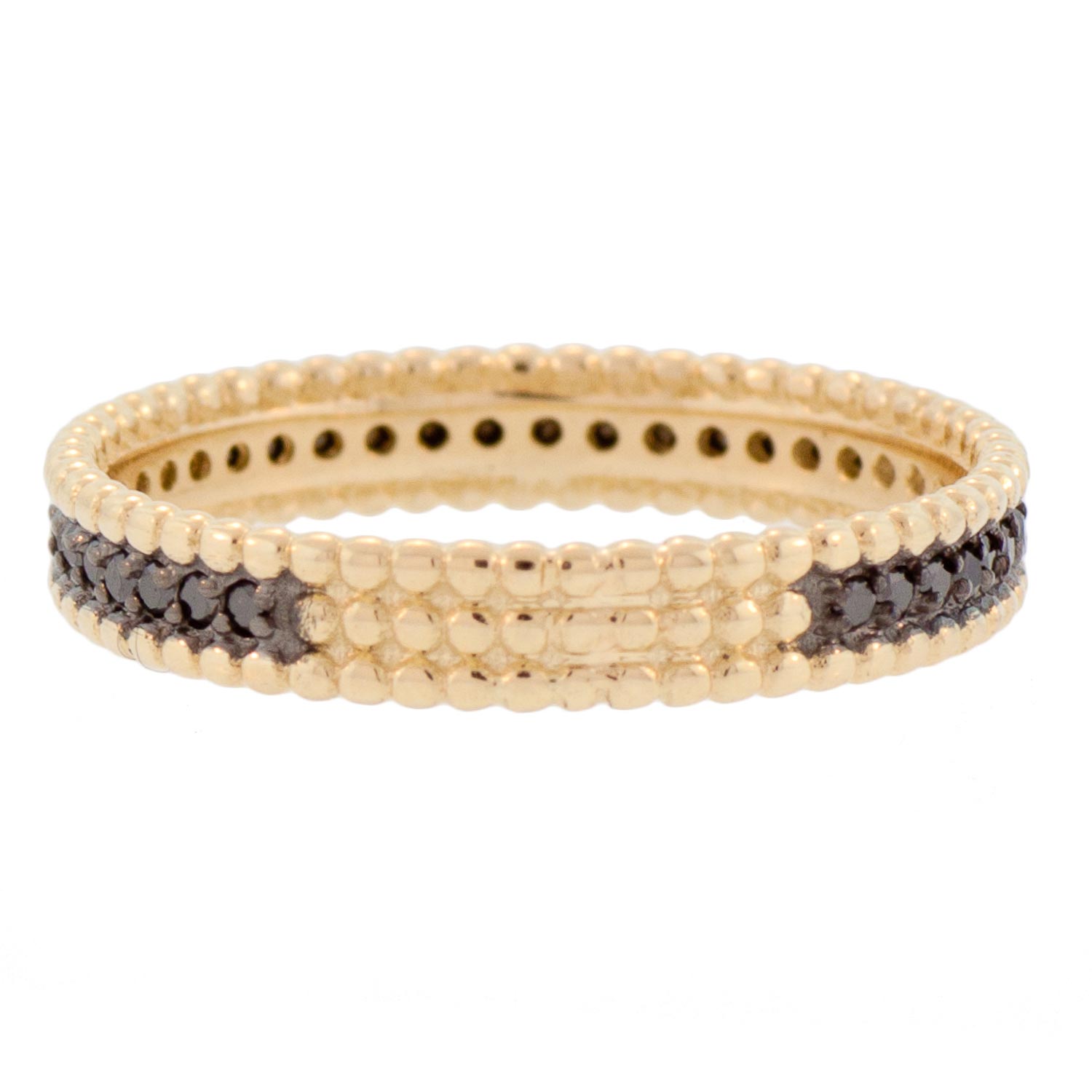 Kismet: Eternity Band in 14k Yellow Gold w/ Black Diamonds .31tcw