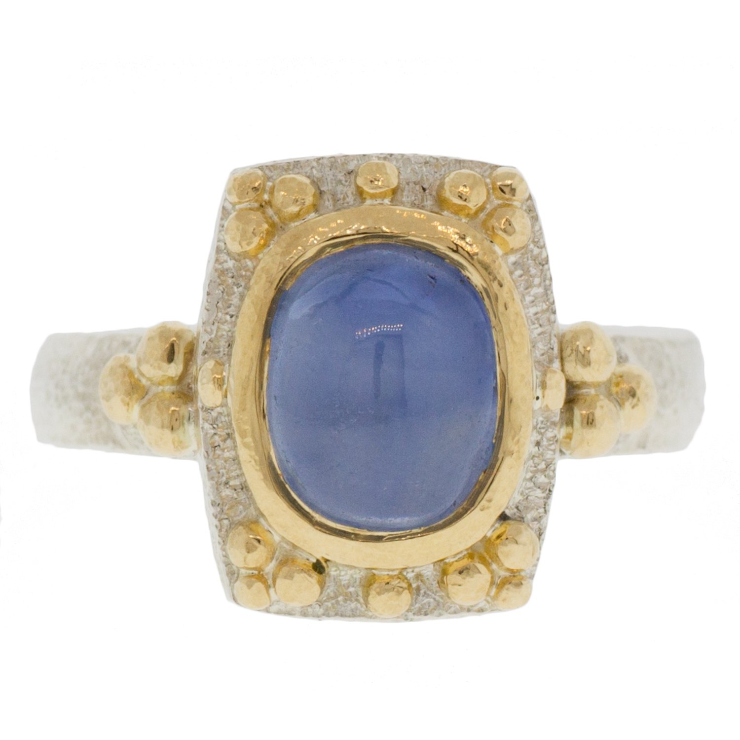 Alison Shiboski: SS & 18k Blue Sapphire Power Ring 3.8ct