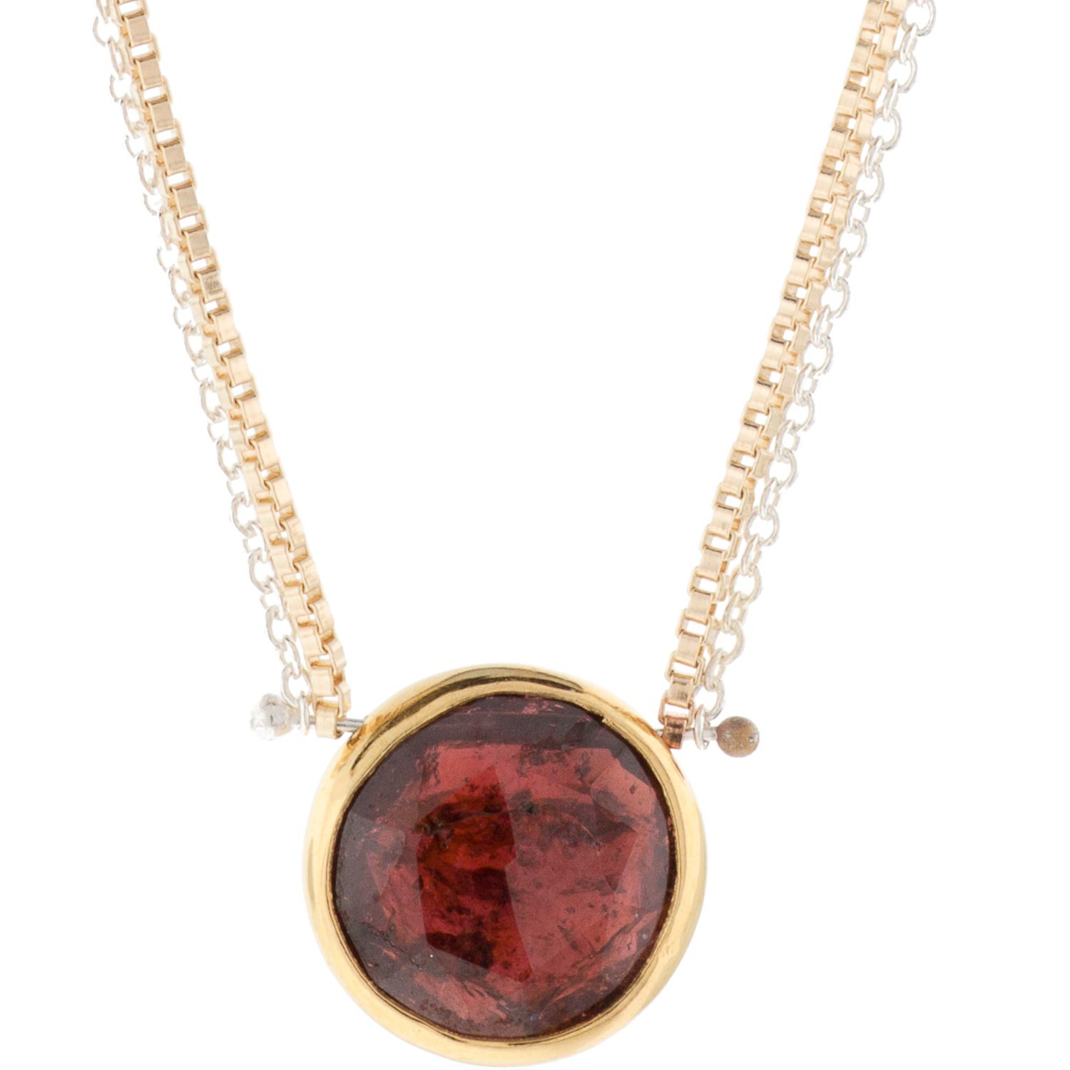 Lulu: SS & Gold Fill Garnet Necklace