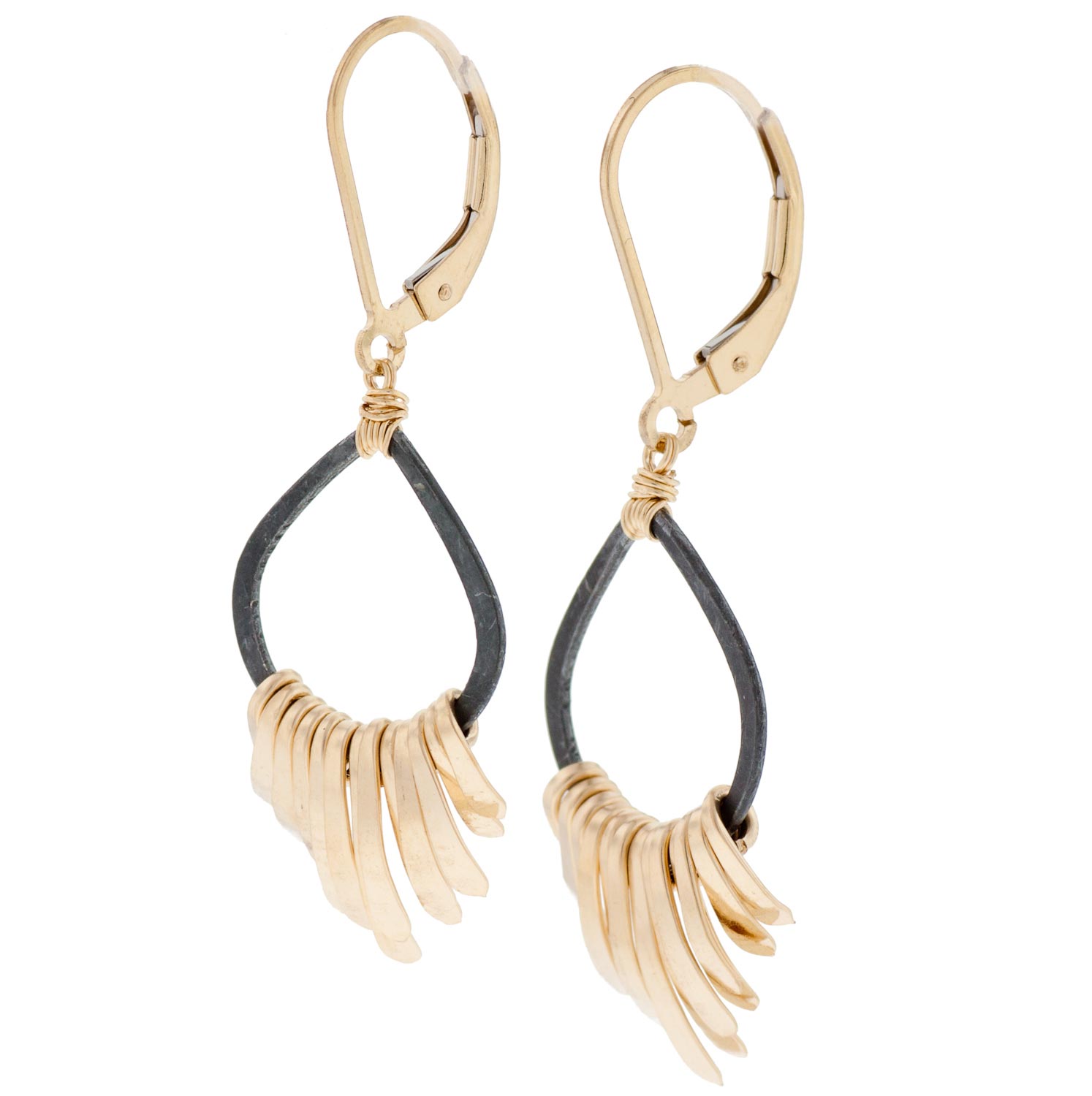 Dana Kellin: Oxidized Earring w/ Gold Fringe
