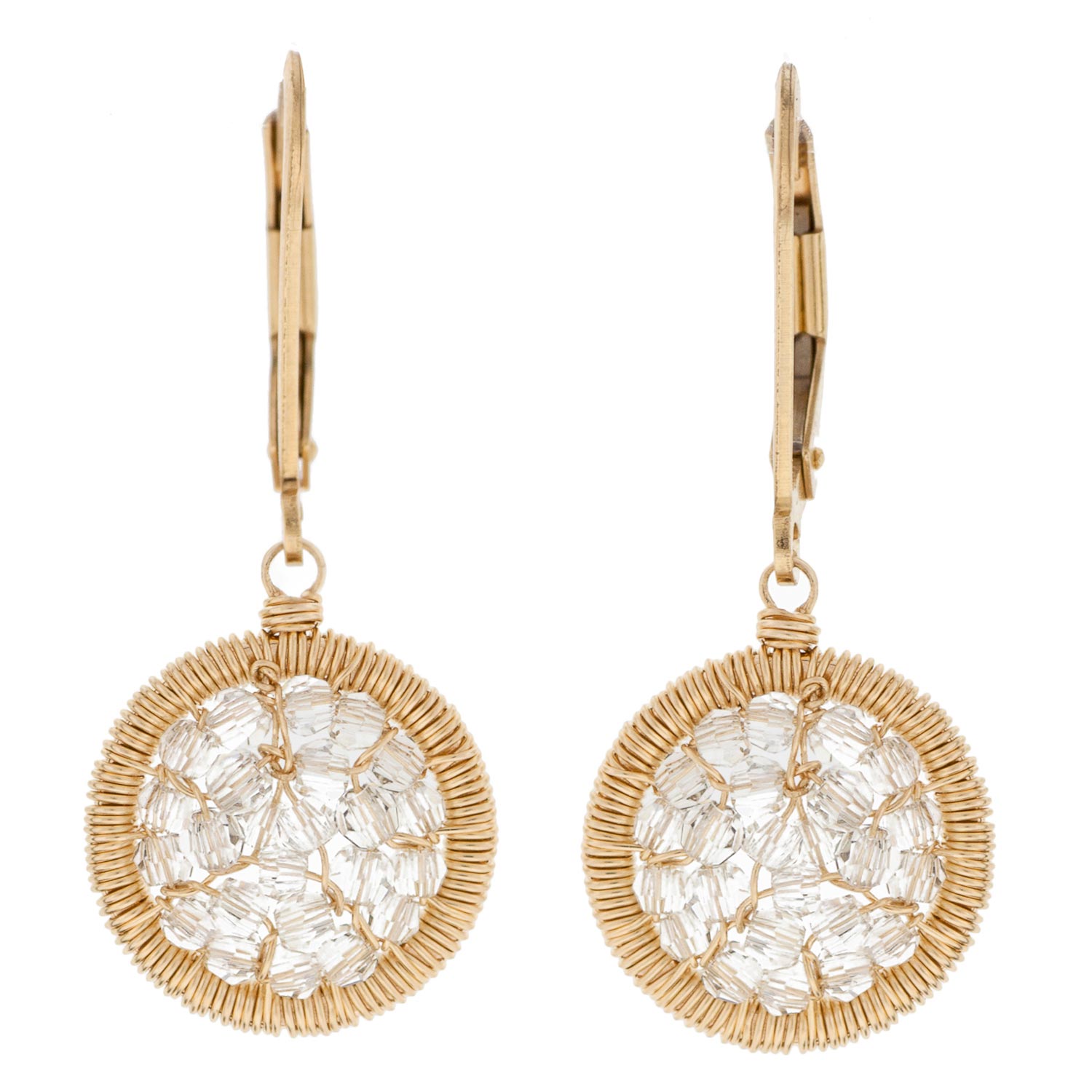 Dana Kellin: Earrings, Tiny Lune, Gold fill, Swarovski crystal.