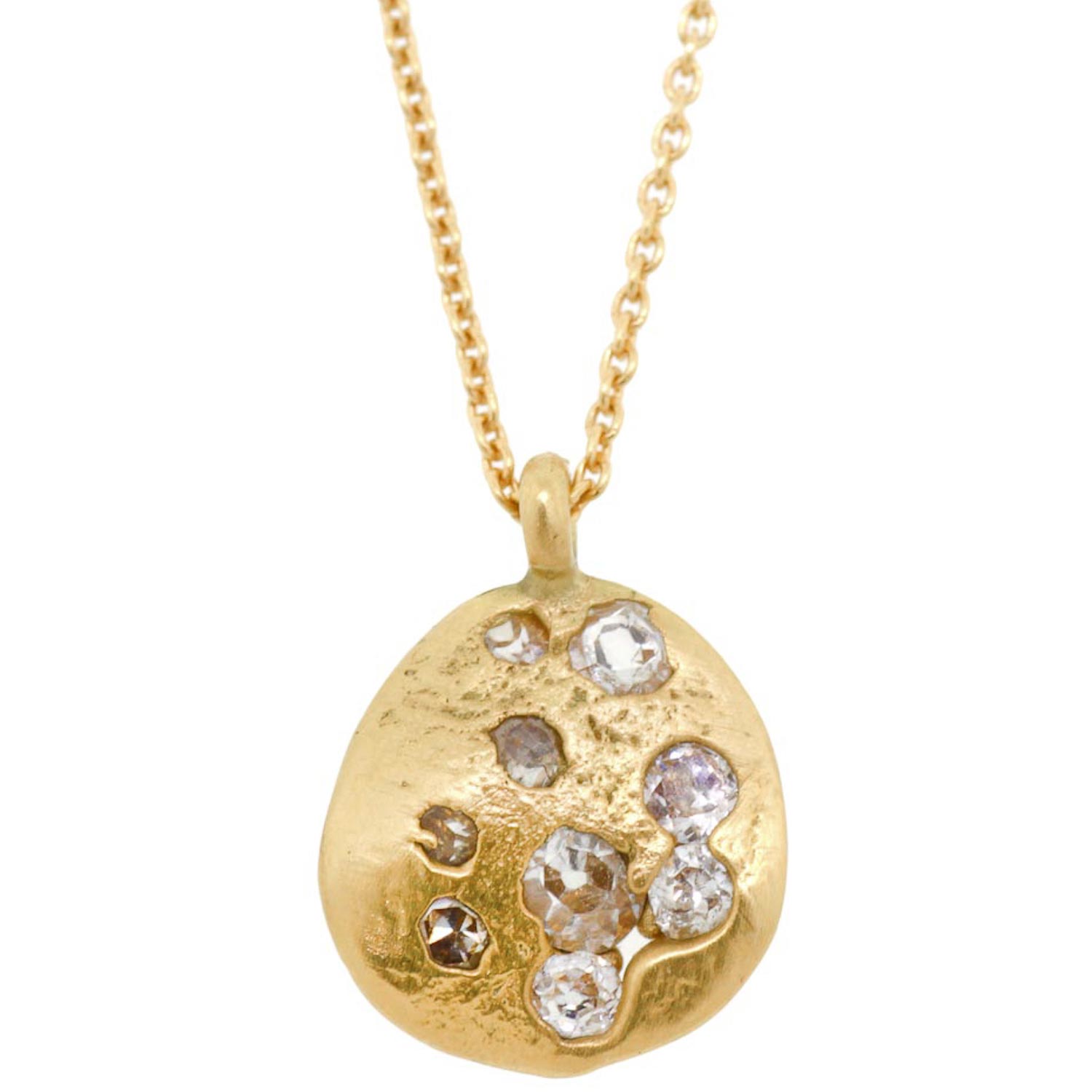 gold necklace with diamonds by jewelry designer polly wales