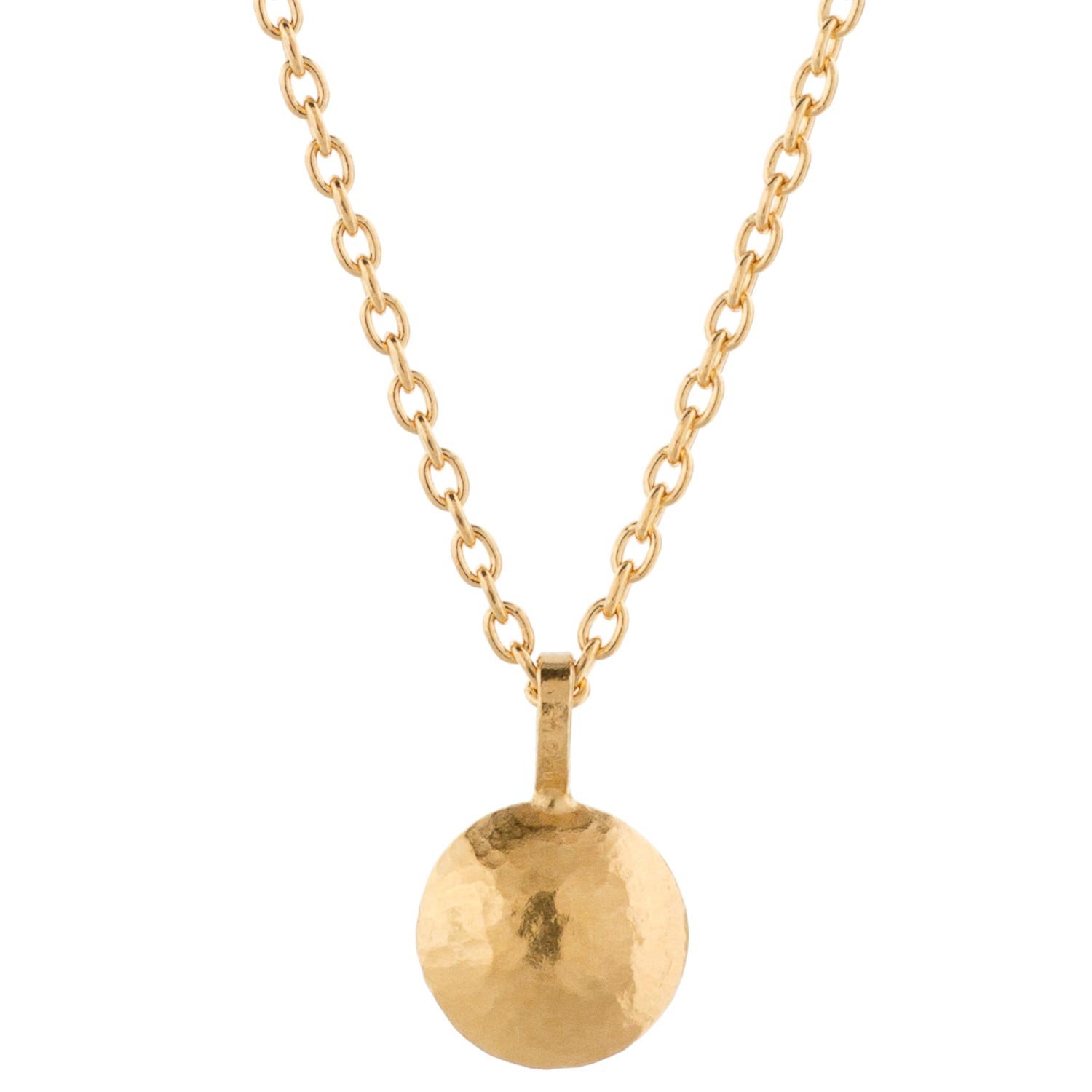 Gurhan: Small Lentil Necklace in 24k Gold 22k chain w/ 18k lobster clasp