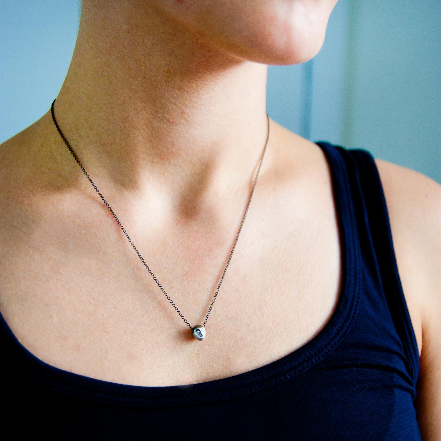 Hannah Blount: Oxidzied Silver Little Grey Lady Necklace