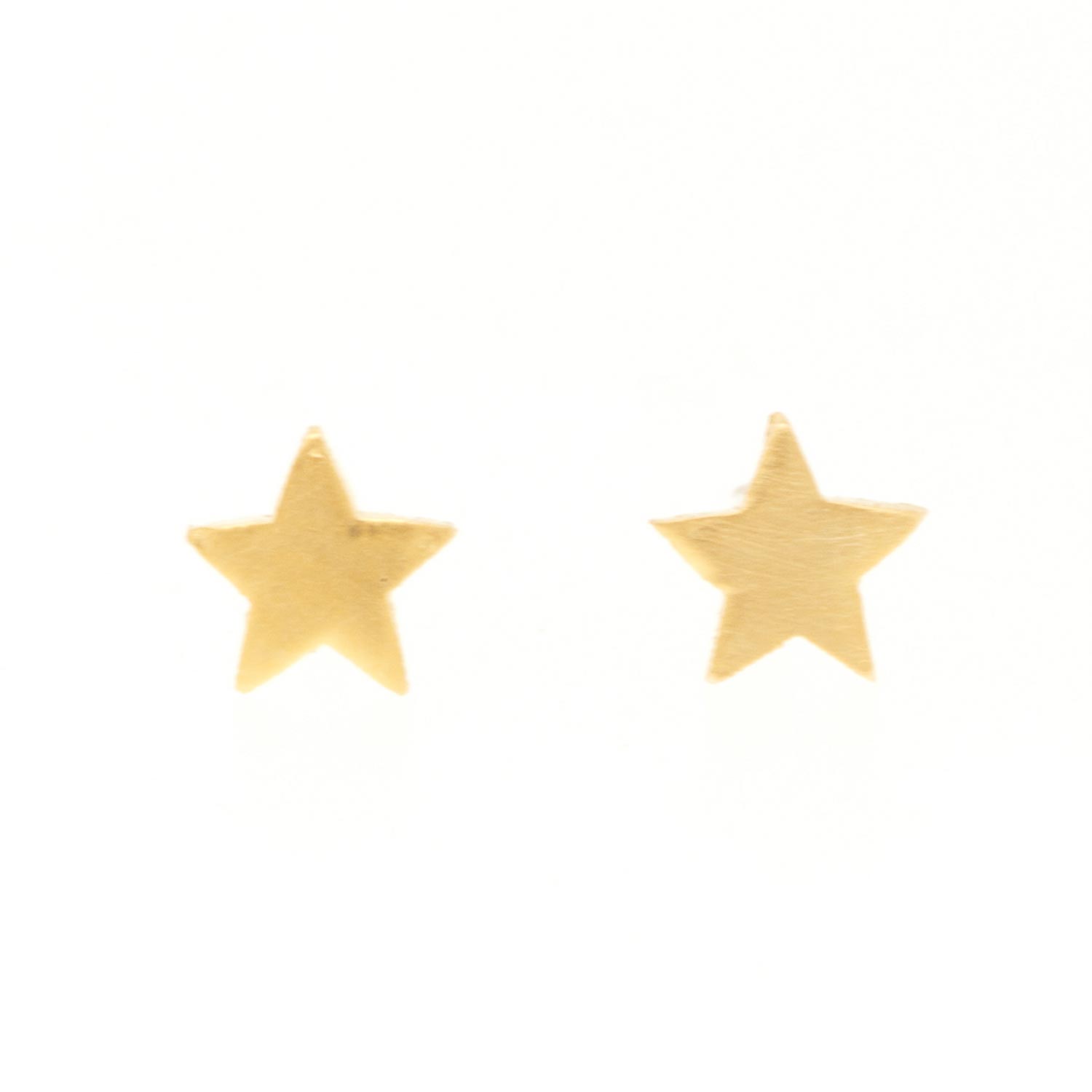 Jane Diaz: Tiny Star Stud in Gold Plate