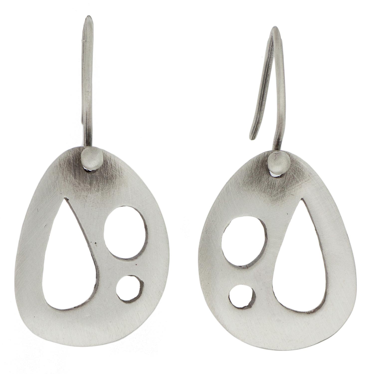 Jane Diaz: Miro Cut Out Drop Earring Silver