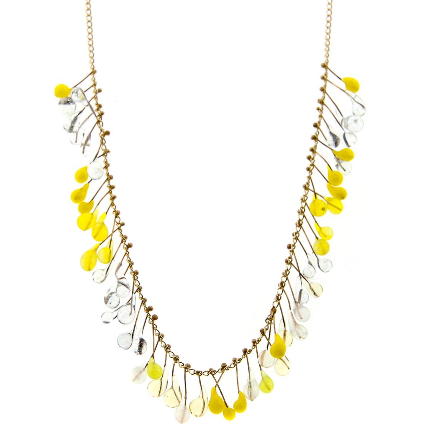 Jess Panza: Fiber Optic #8 Necklace in Gold Fill- Yellow