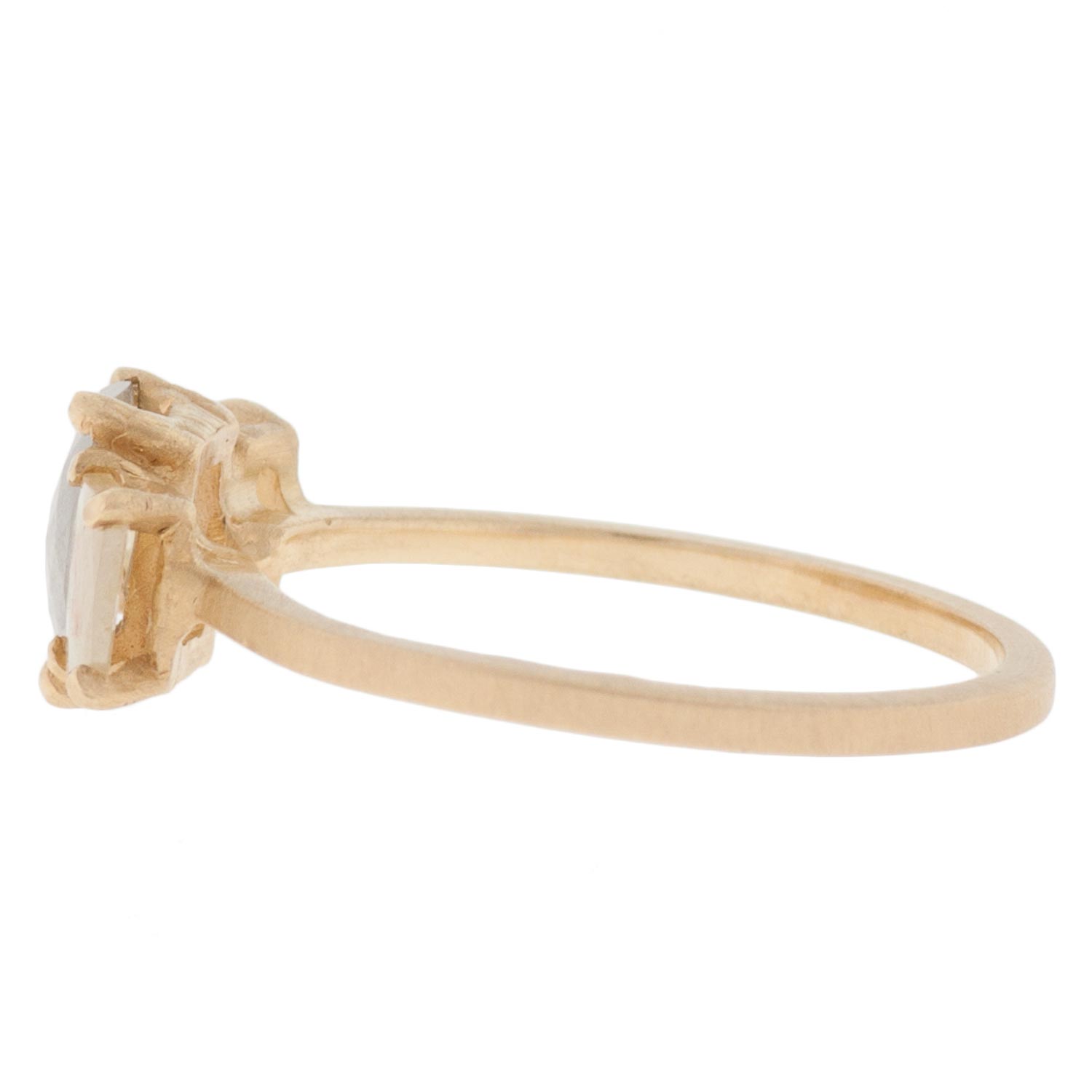 Dawes Design: 18k Facet Ring w/ 2.25ctw Rose Cut Light Grey & & Soft Yellow Opaque Diamonds
