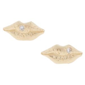 gold earrings with diamonds by jewelry designer Victoria Cunningham