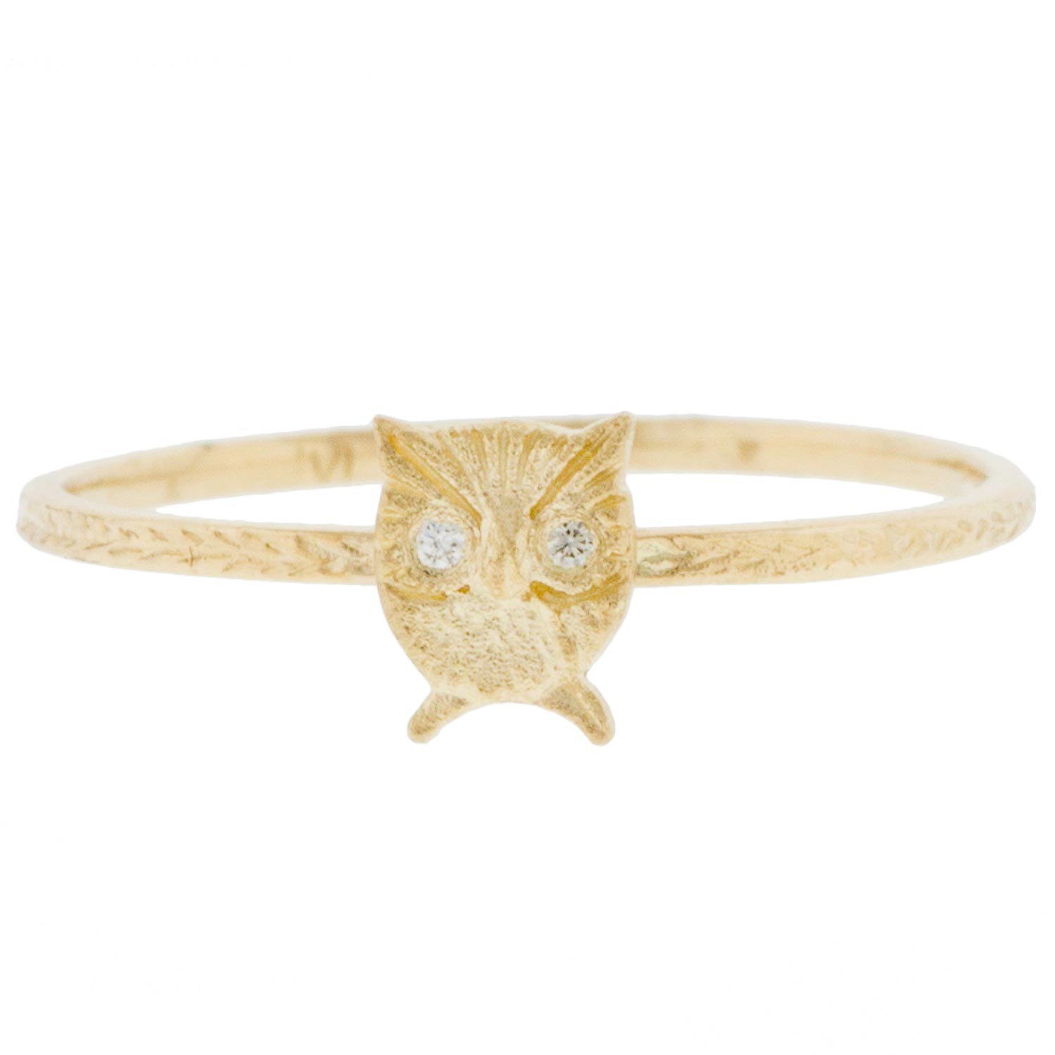 Victoria Cunningham: Ring, Owl, Diamond, 14K yellow gold