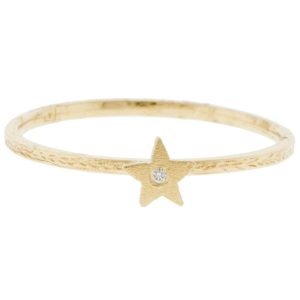 Victoria Cunningham: Ring, Star, Diamond, 14K yellow gold