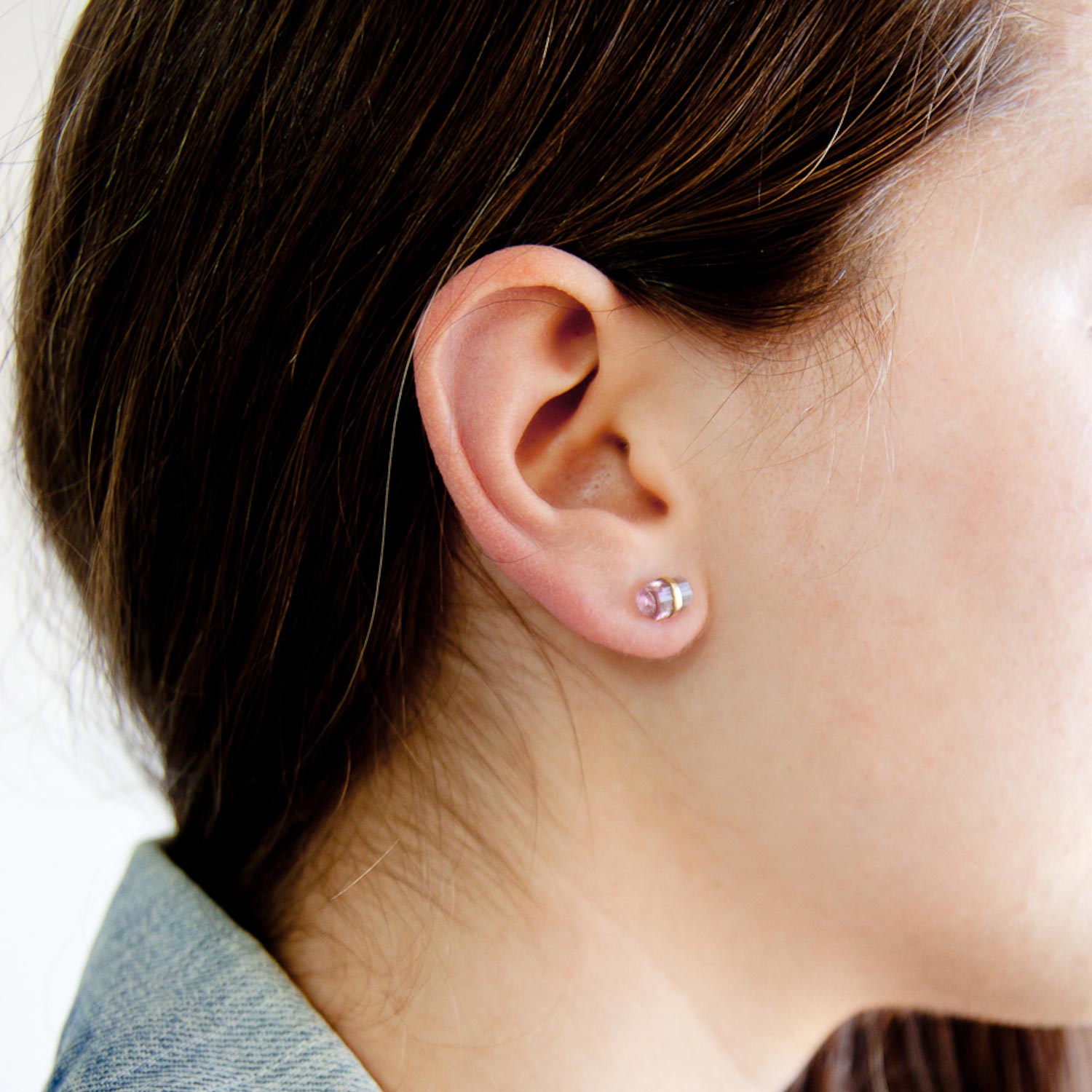 Melissa Joy Manning: Limited Edition 14k Gold Stewart Mine Tourmaline Post Earring