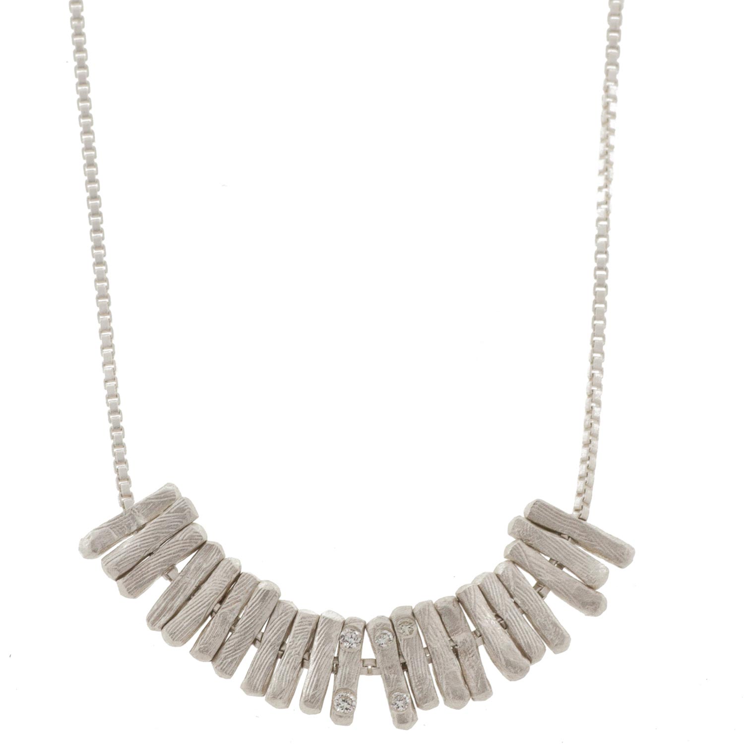 Saundra Messinger: splash with diamonds necklace, .0525 tcw (S16), 16/18"