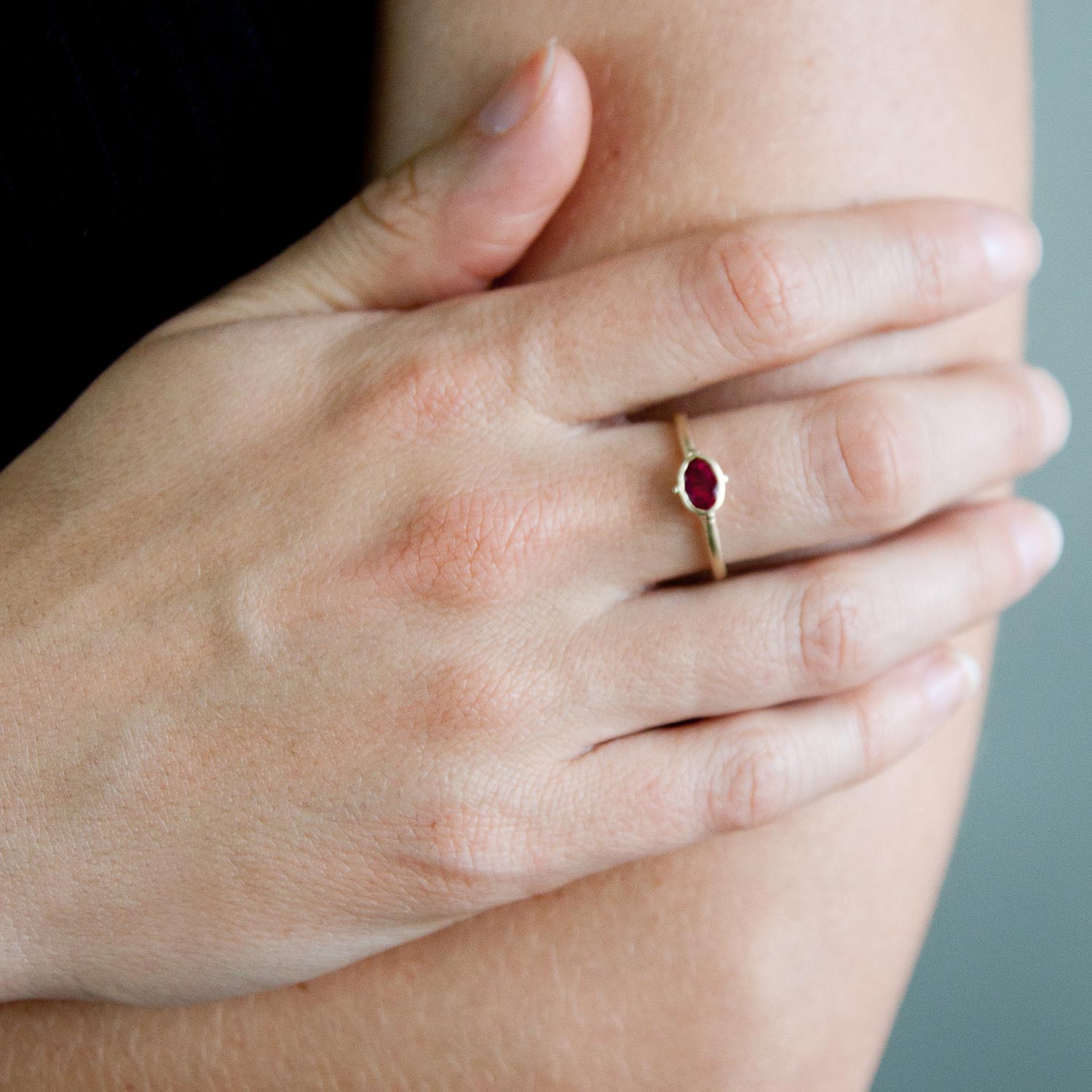 Victoria Cunningham: 14k Ring w/ ,.63ct Ruby