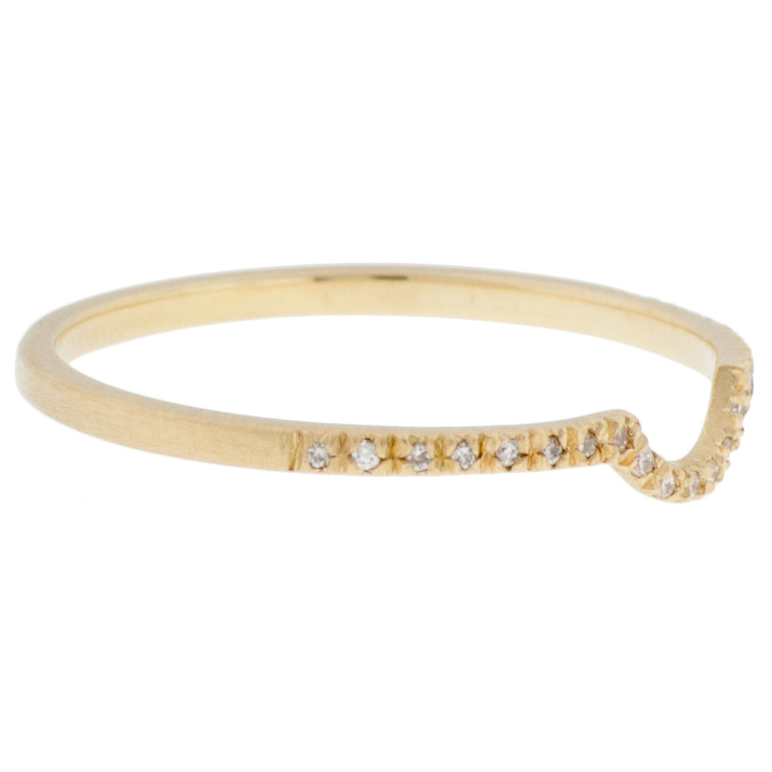 Rebecca Overmann: Crescent Pave Band .0735ct 14k Yellow Gold Ring