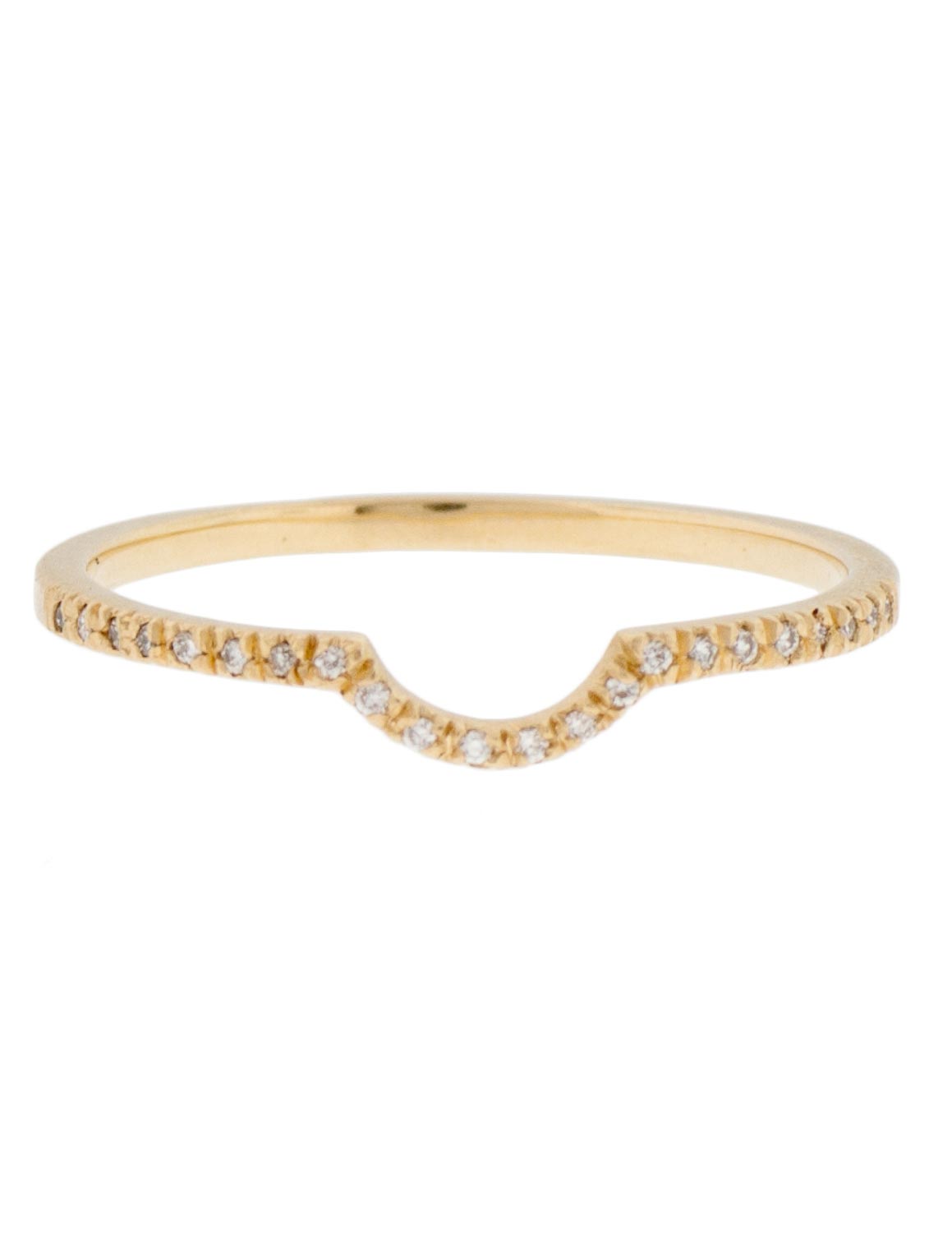 Rebecca Overmann: Crescent Pave Band .0735ct 14k Yellow Gold Ring