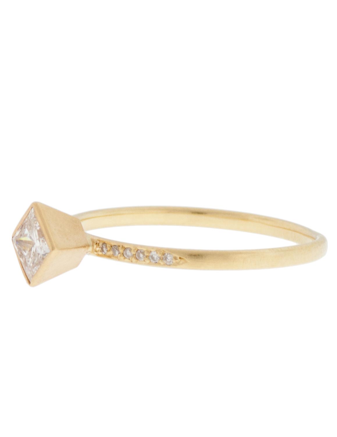 Rebecca Overmann: Princess Pave Ring .34ct Diamonds 14k Yellow