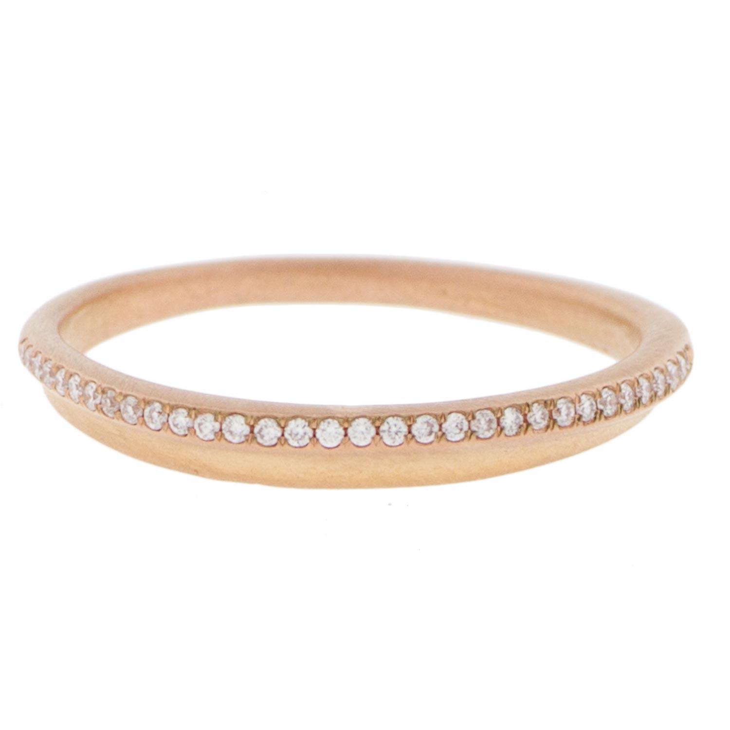Ten Thousand Things: 18k Rose Gold Pave Diamond Fin Ring