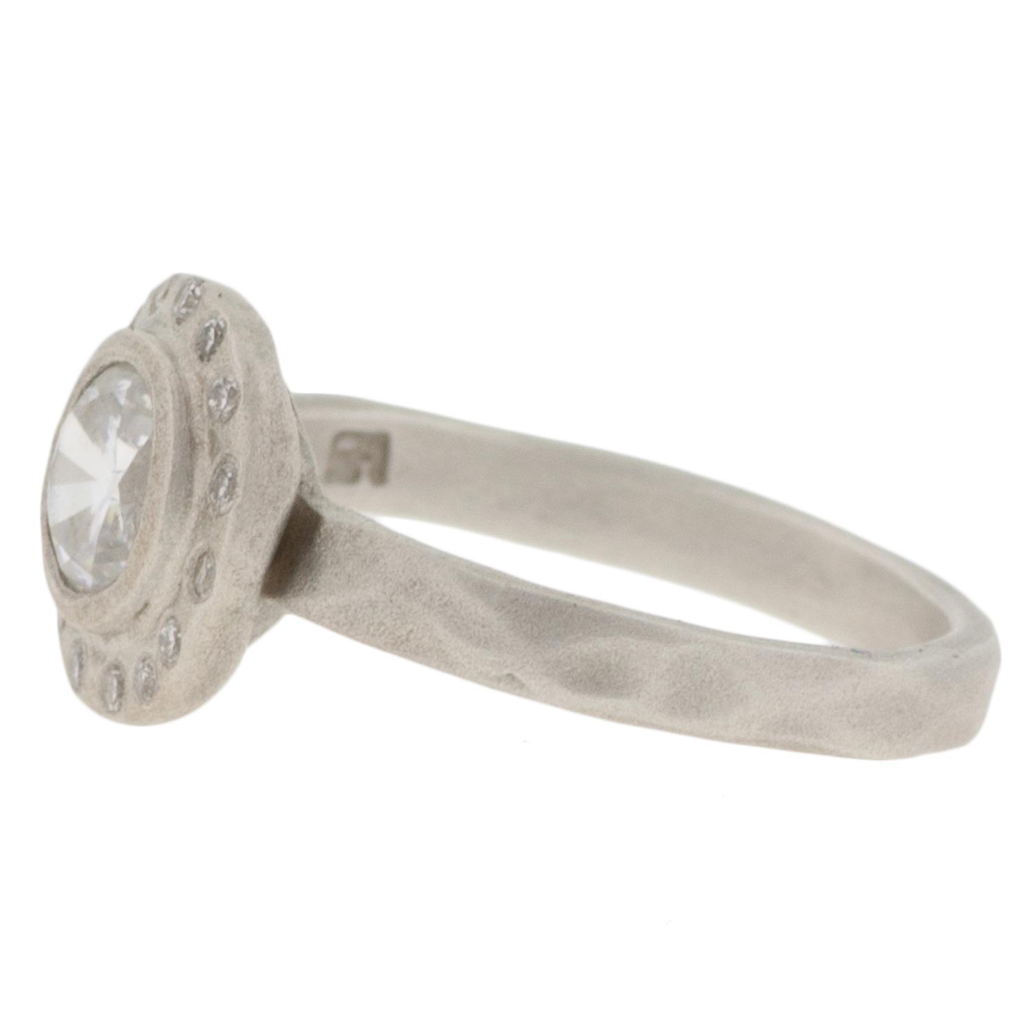 Saundra Messinger: Princess Ring w/ Moissanite .75ct & 16 Diamonds