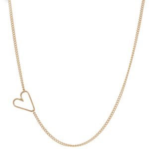 Jane Hollinger: 15.5" fine Chain 14K Necklace w/tiny Wire Heart on Center