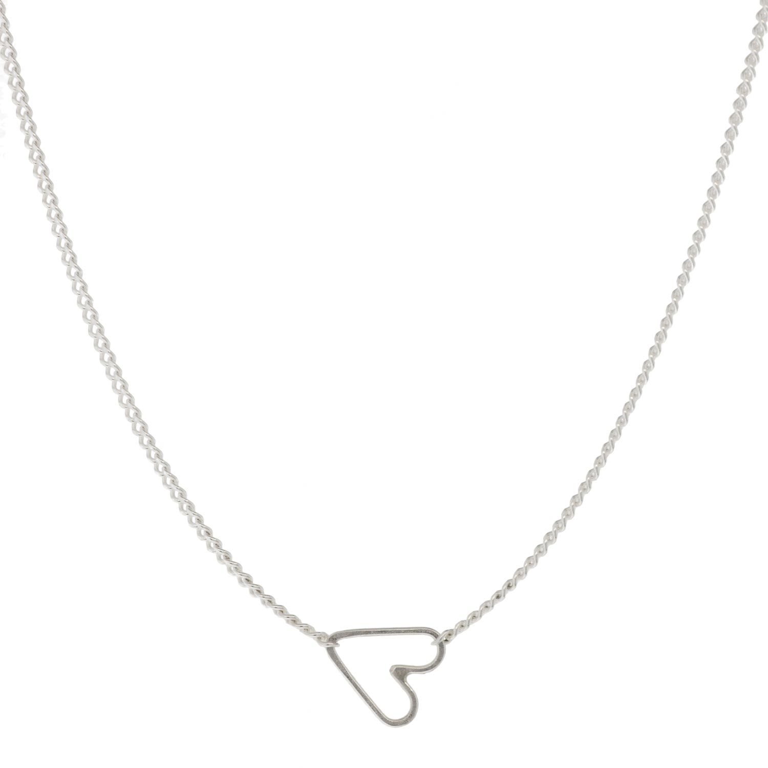 Jane Hollinger: Medium heart SS necklace