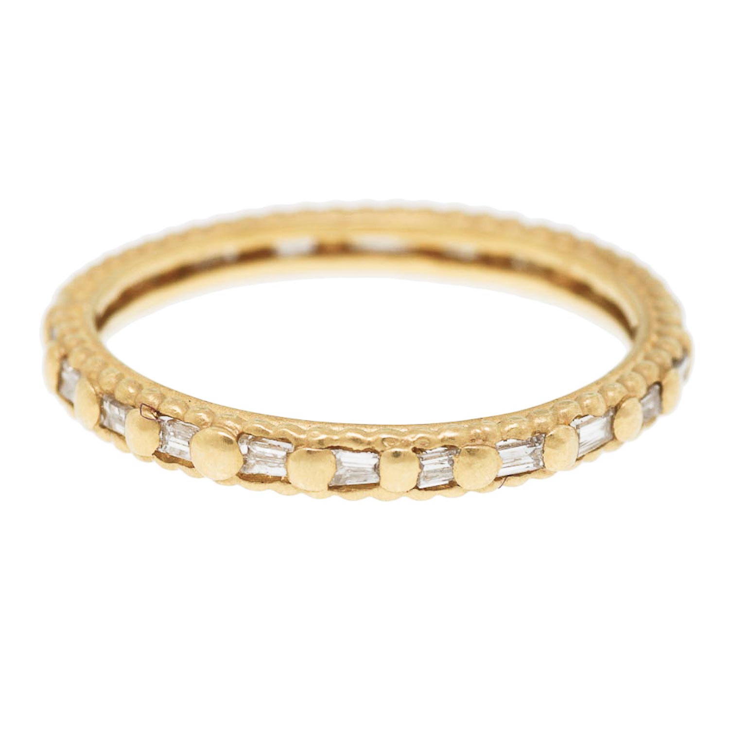 Polly Wales: 18K Rapunzel Ring w/ Miners Cut Baguette Diamonds