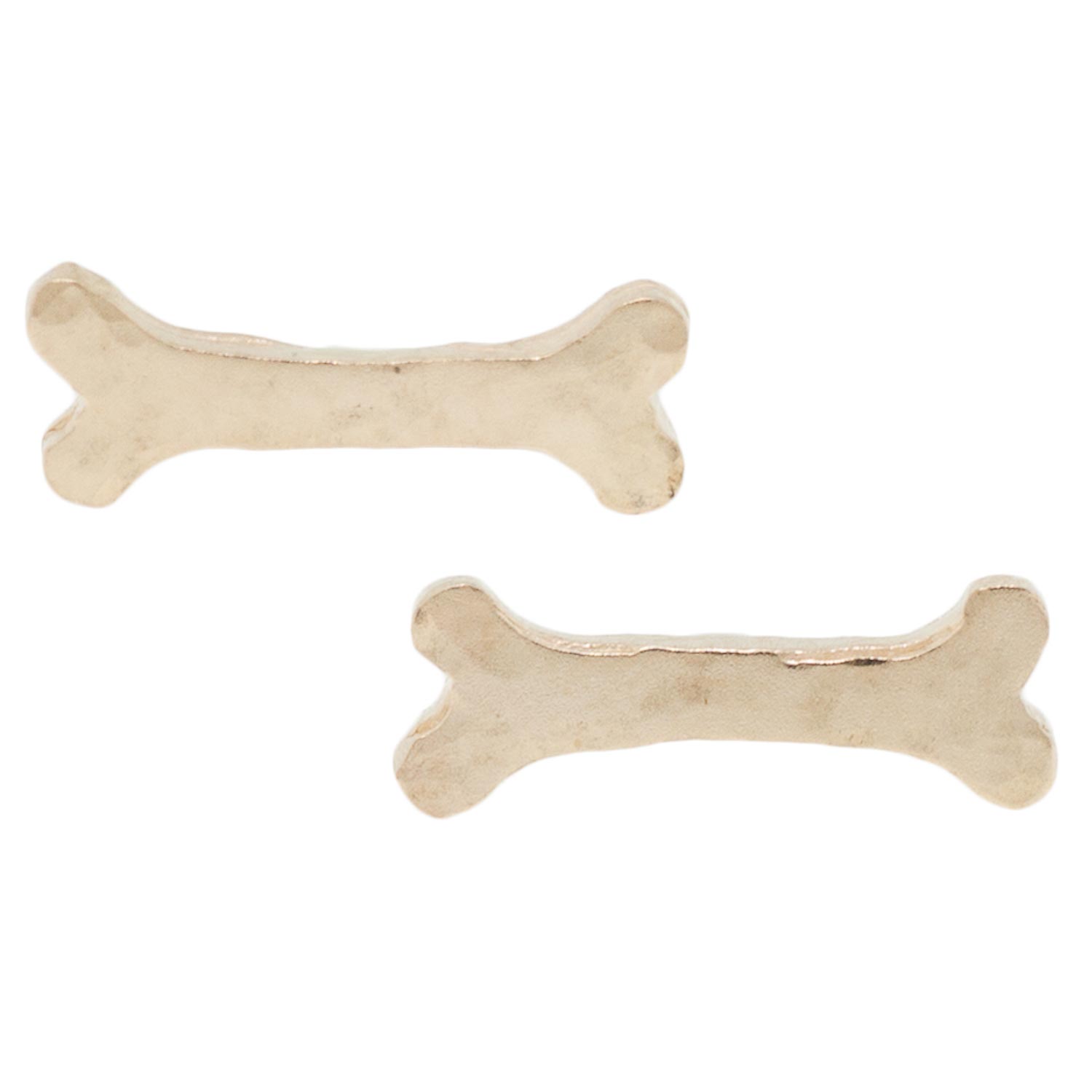 Victoria Cunningham Trunk Show : Earrings, Studs, Bone, Hammered, 14K Yellow Gold.