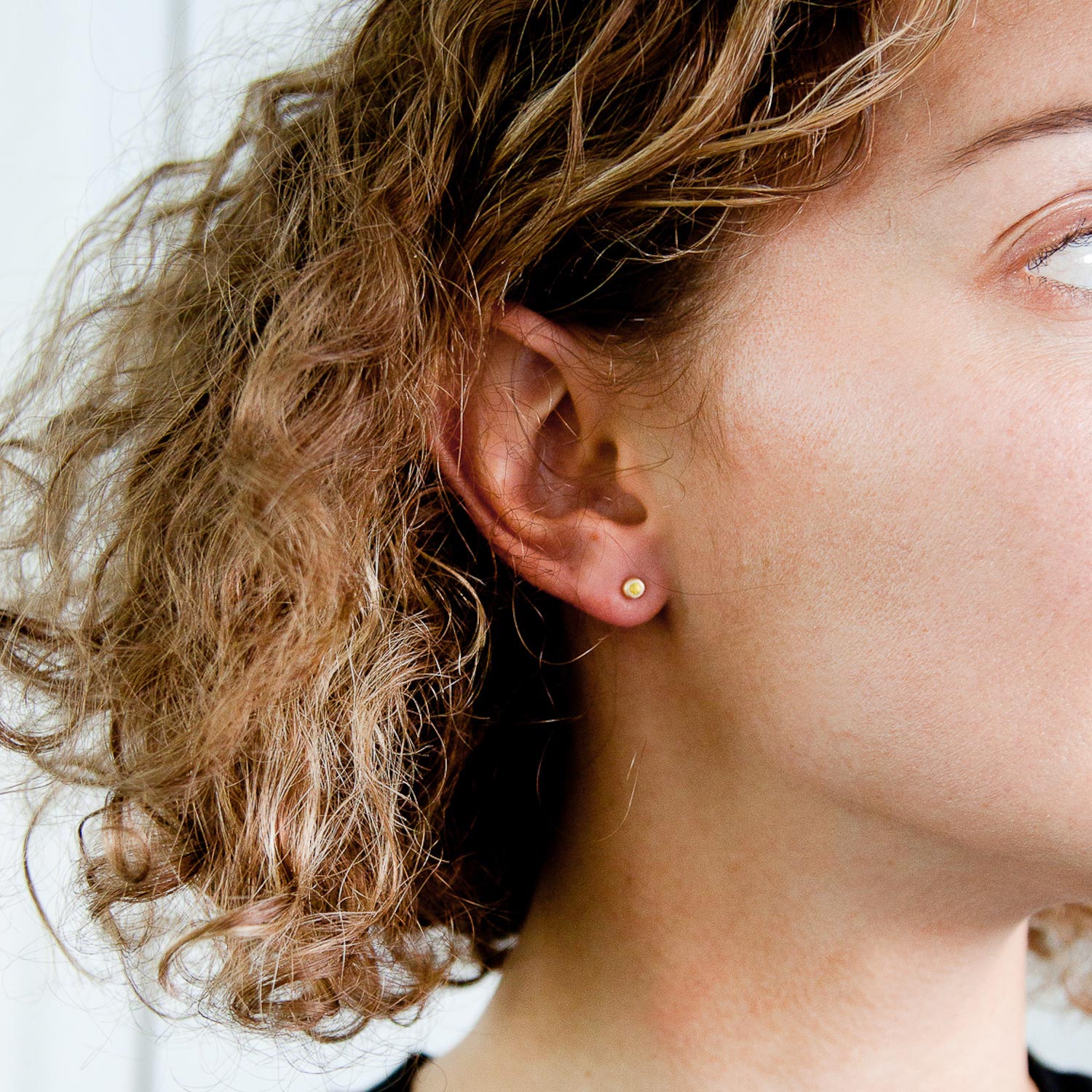 Victoria Cunningham: Earrings, Studs, Yellow Sapphire, 14K Yellow Gold.