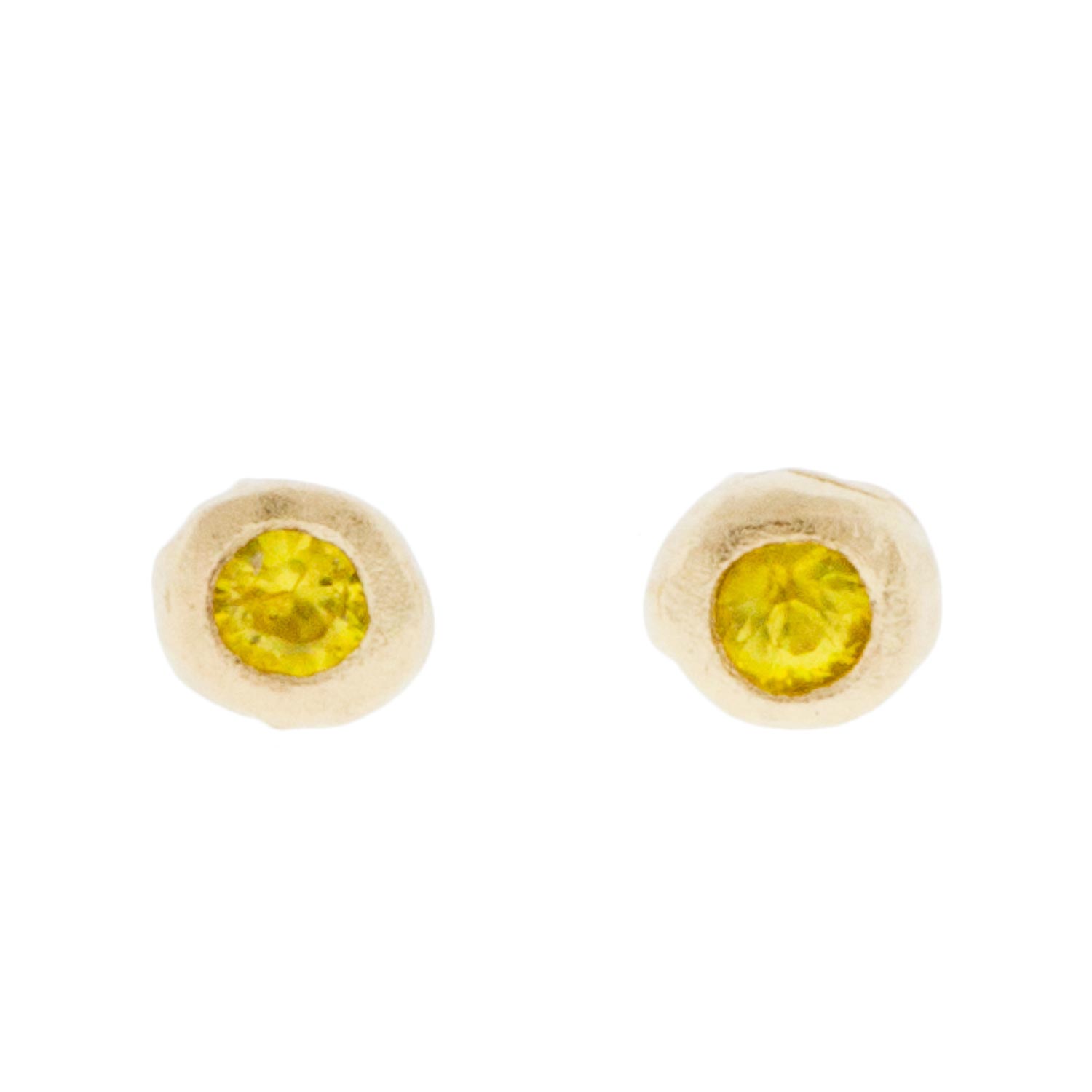 gold earrings with sapphire by jewelry designer Victoria Cunningham