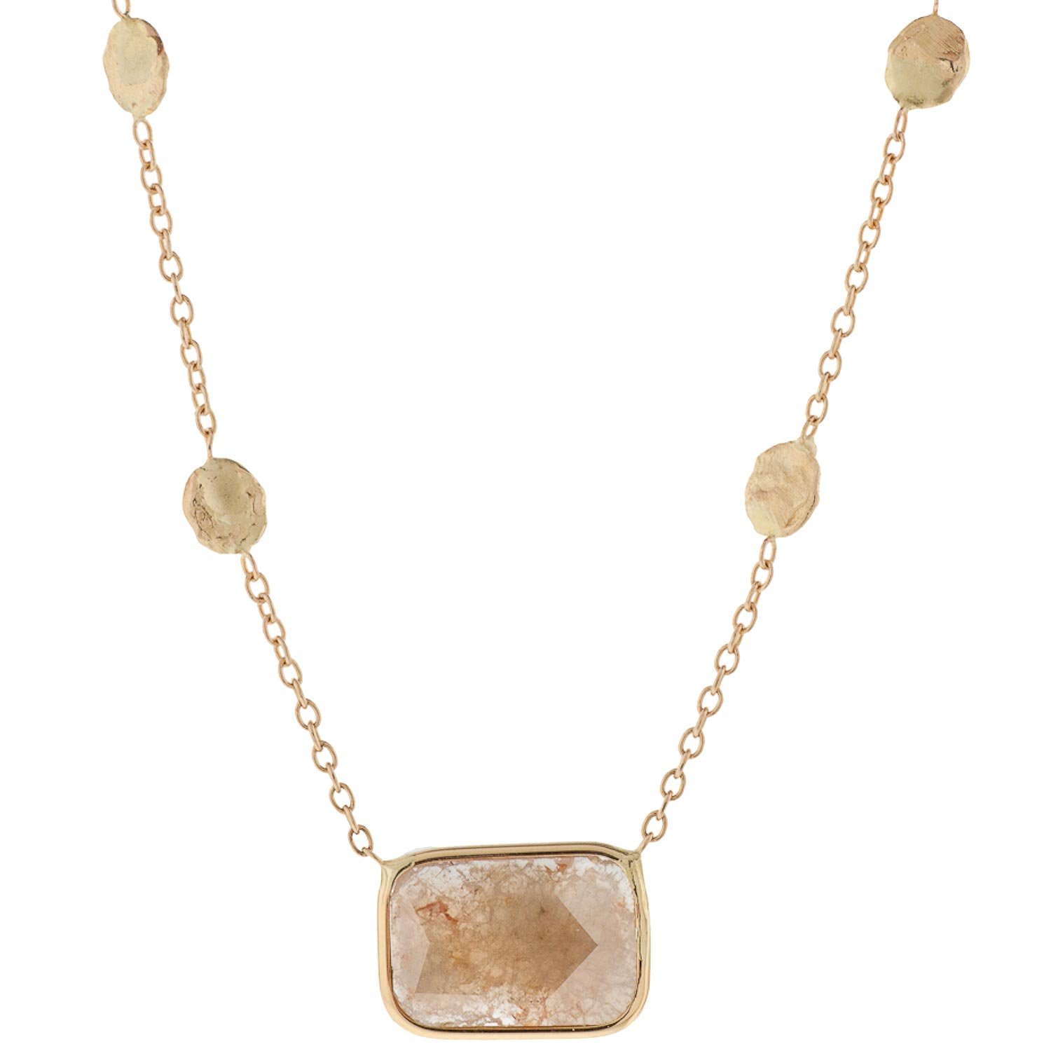 Victoria Cunningham: 14K 1ct diamond slice whisper necklace