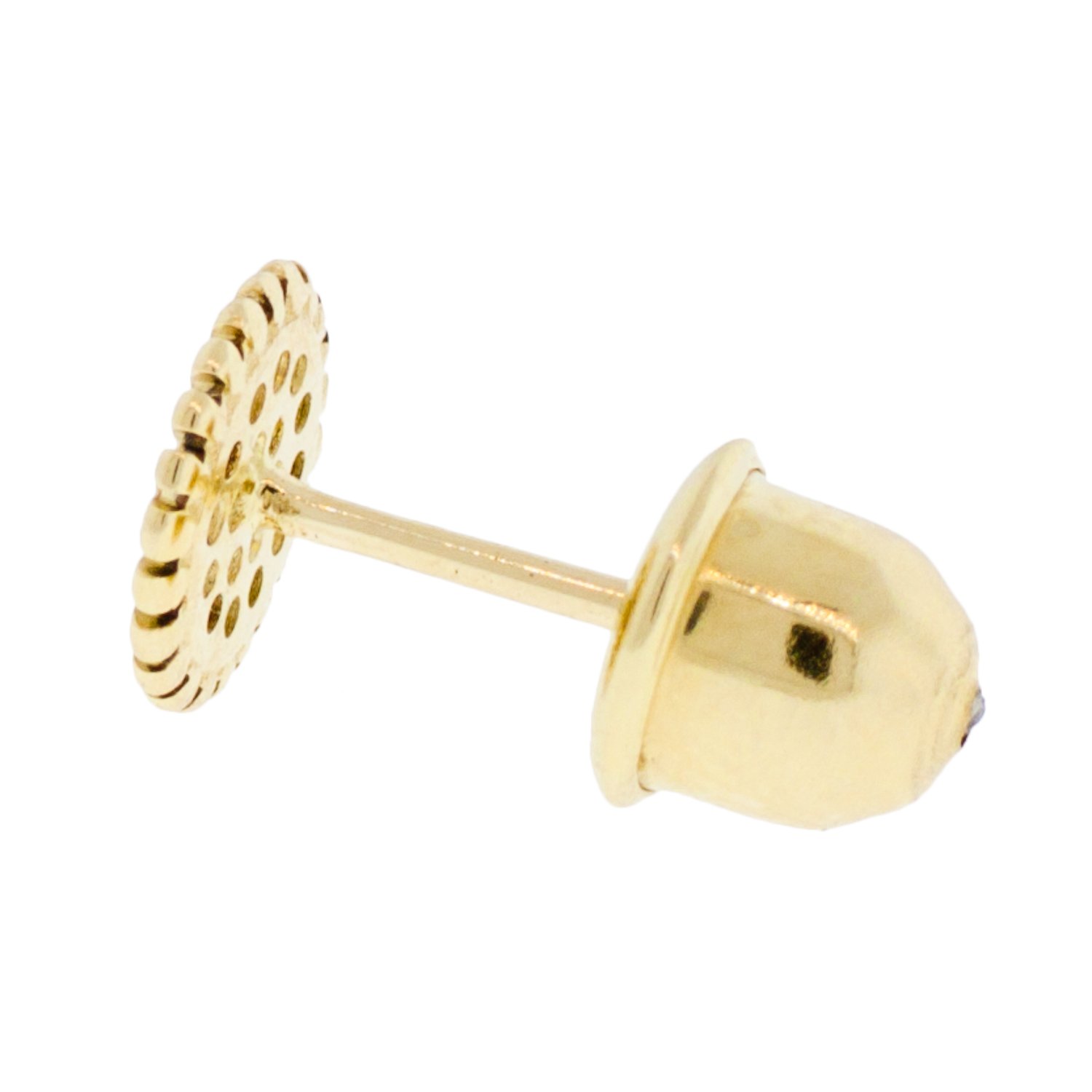Kismet: Disc stud black .75 gr 14K gold, .08ct black diamonds - sold as single