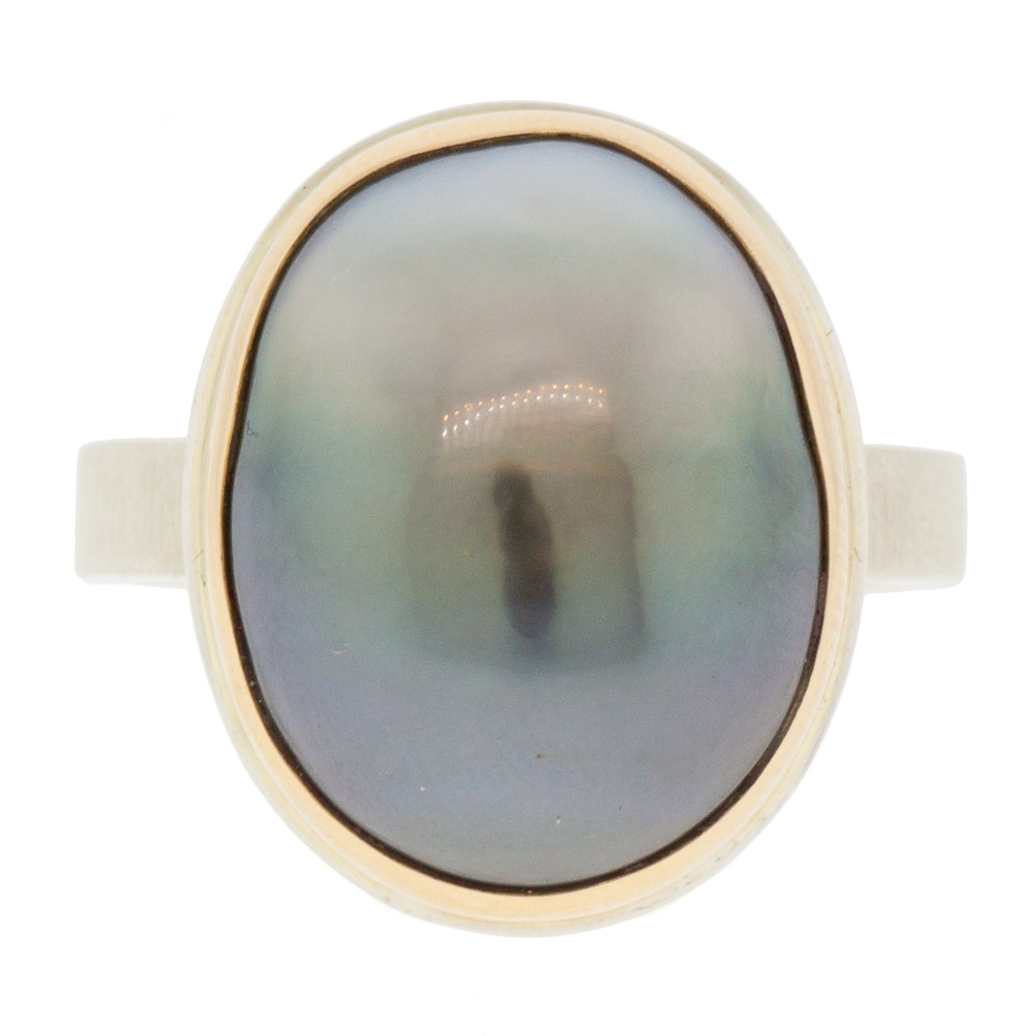 gold and silver ring with pearl by jamie joseph