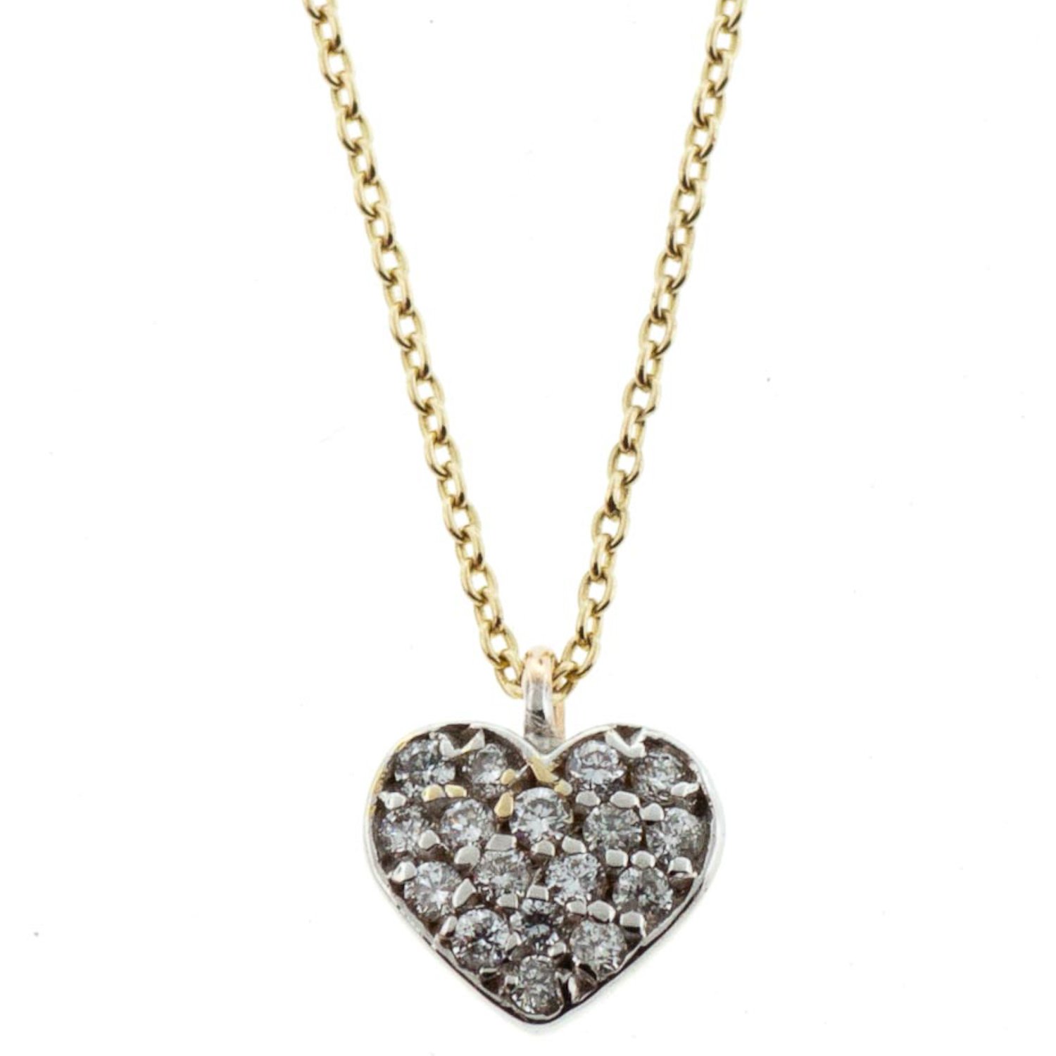 Kismet: 14K Yellow Gold Necklace w/ Diamond Heart Pendant