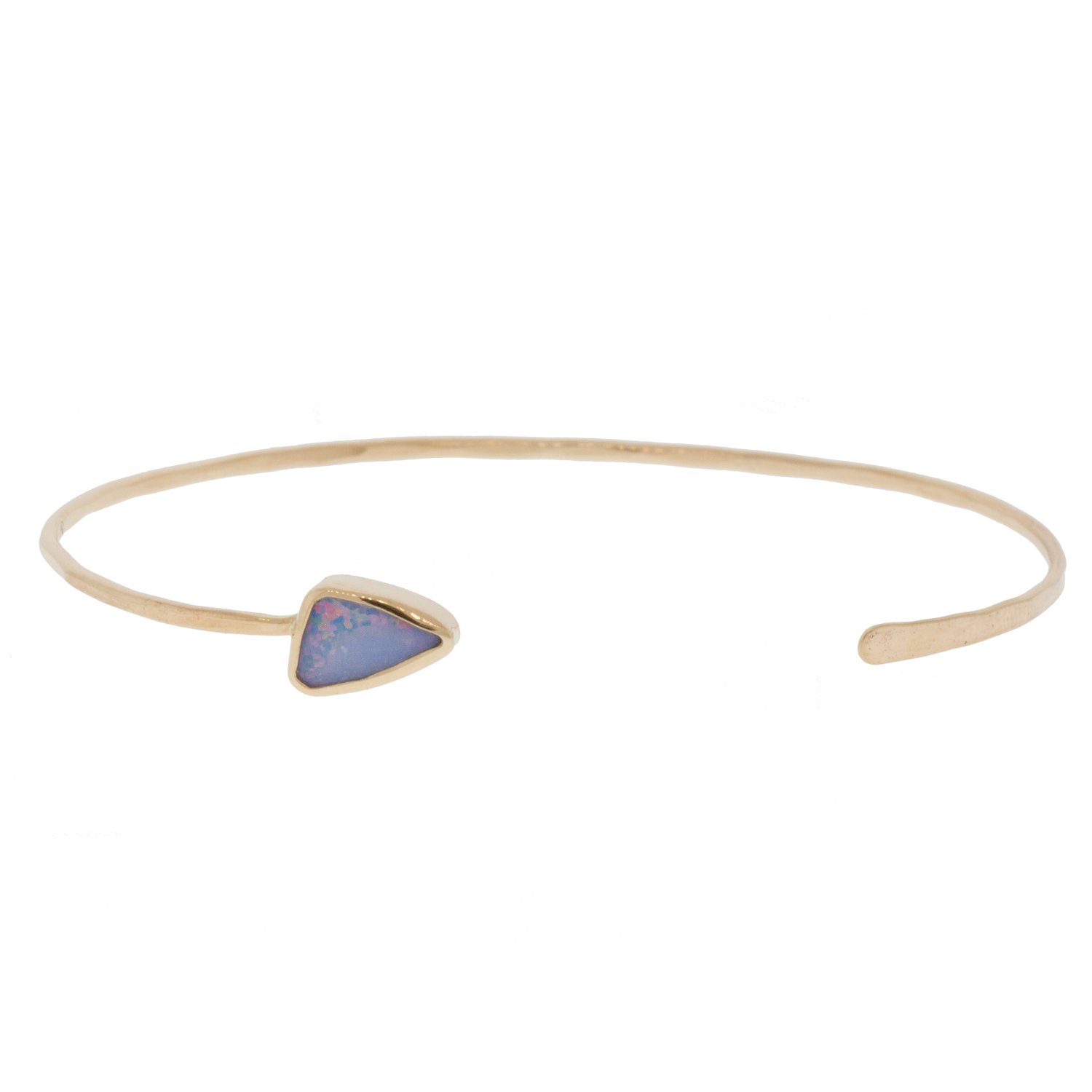 Melissa Joy Manning: Limited edition 14K gold opal doublet freeform off center cuff bracelet