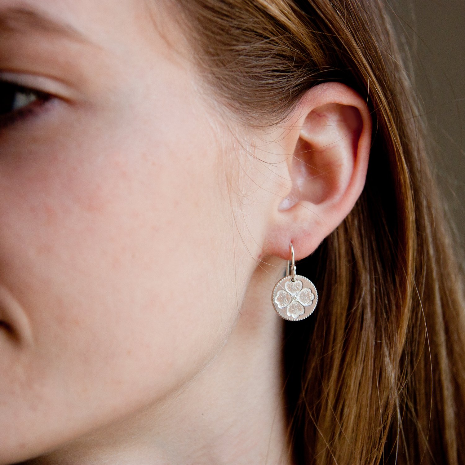 Lulu: Large sterling silver flynn earring with diamond