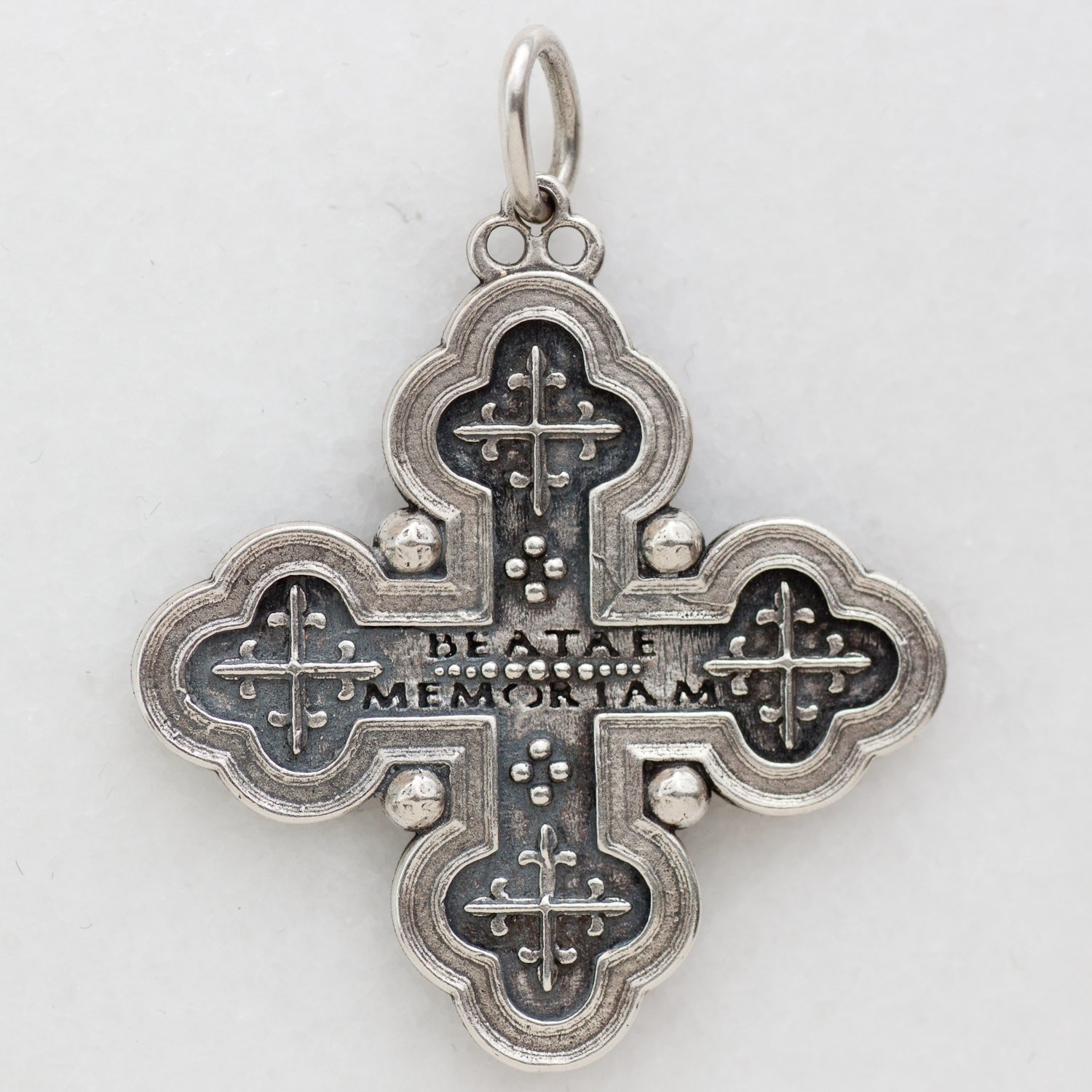 Erica Molinari Trunk Show: ss ornate balled cross charm