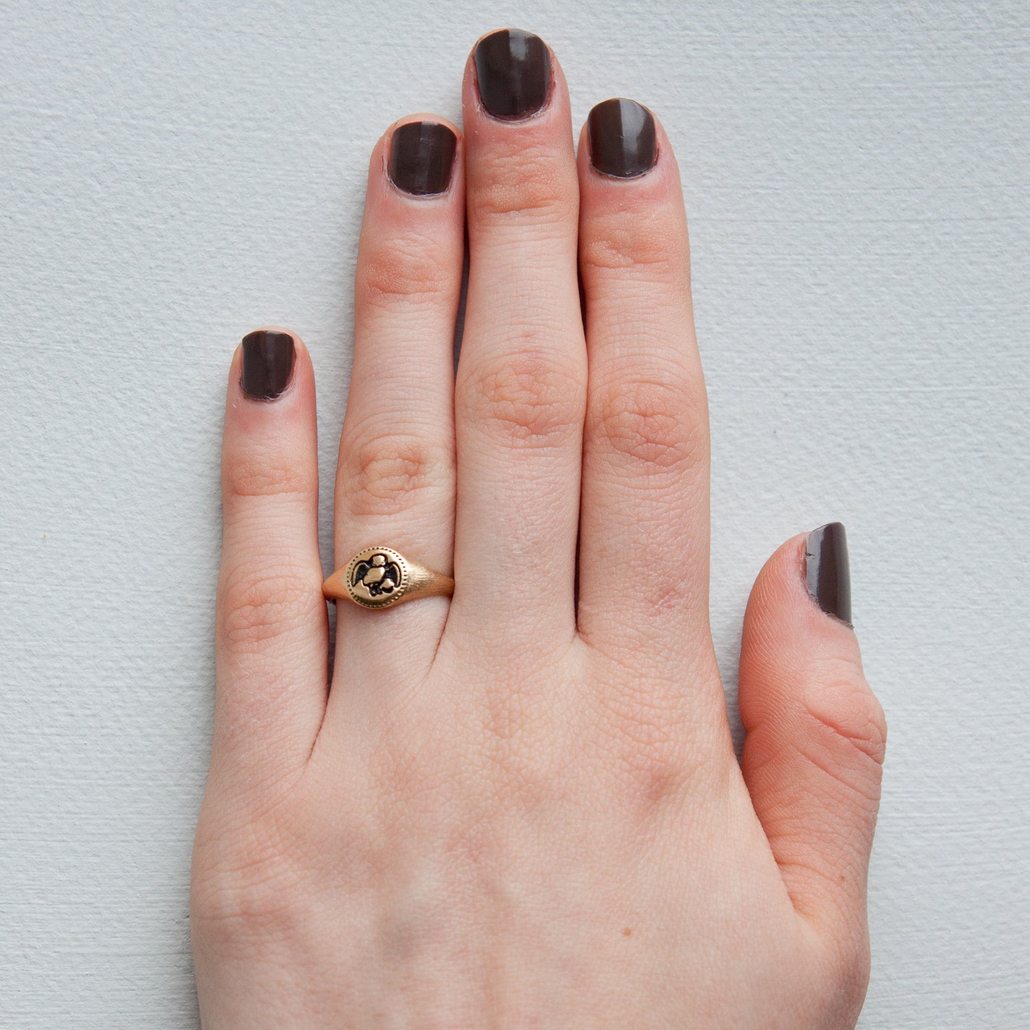 Erica Molinari Trunk Show: 18k round pinky ring bird