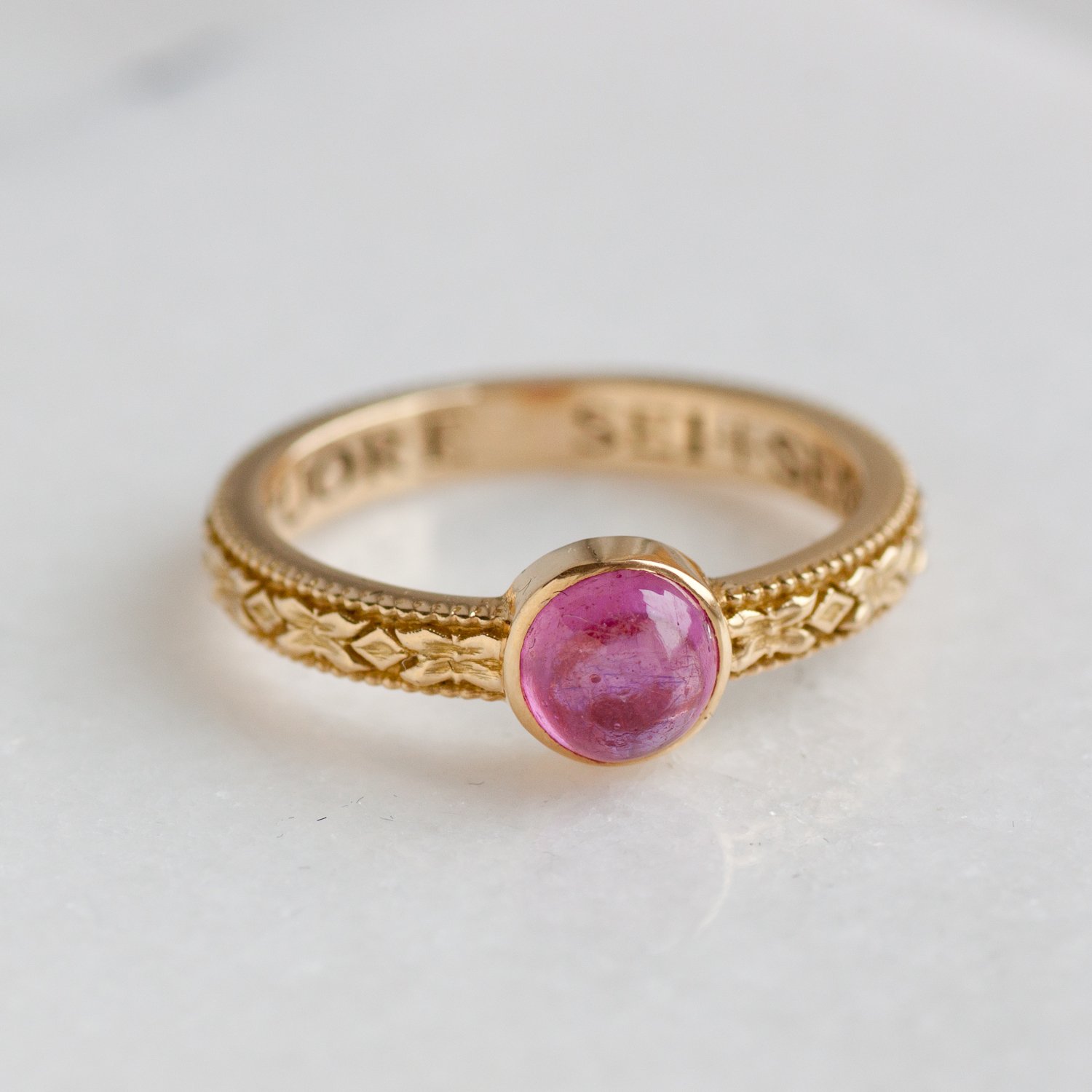 Erica Molinari Trunk Show: 18k pink spinel baby flower ring 1ct