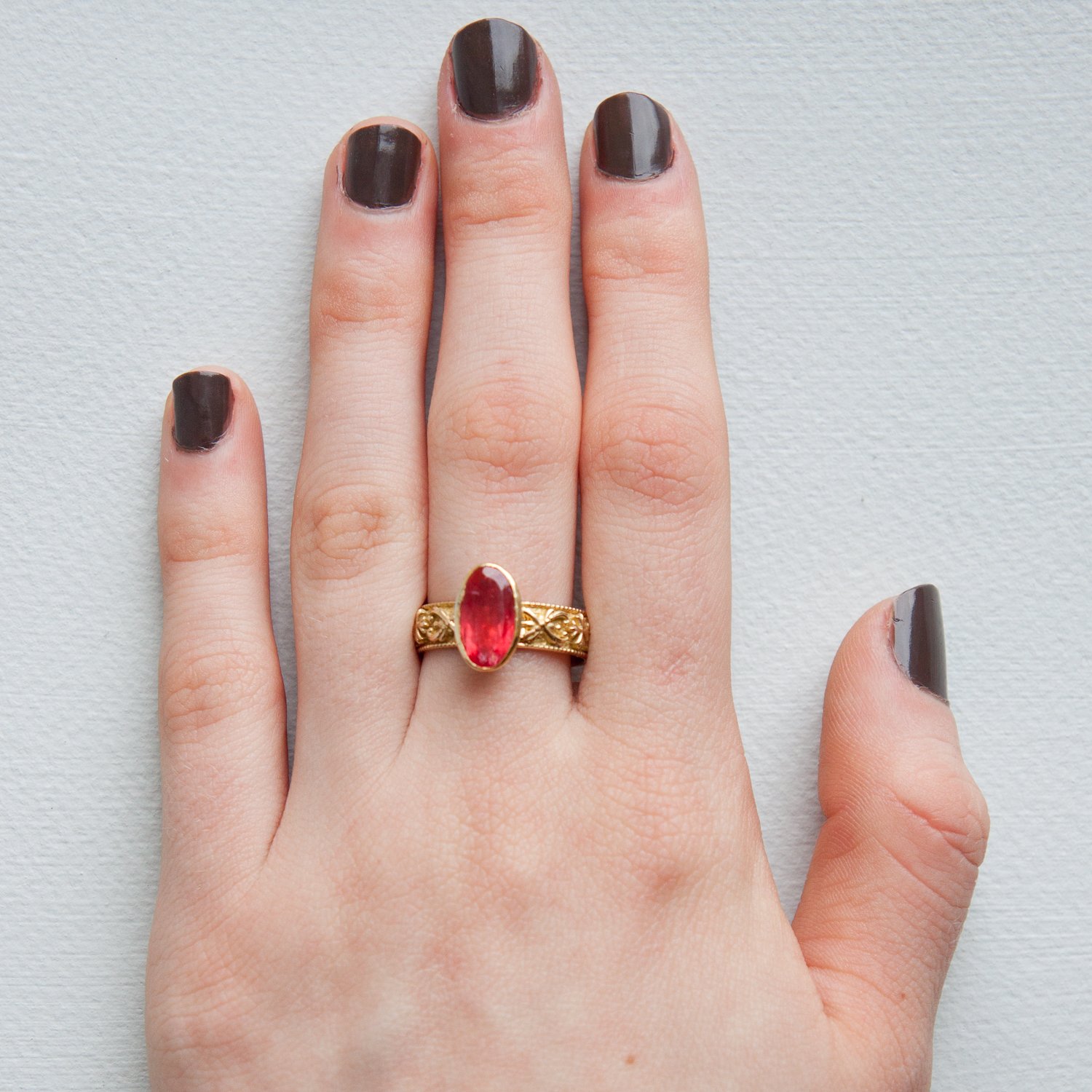 Erica Molinari Trunk Show: 18k rhodonite cross ring 2.5 ct