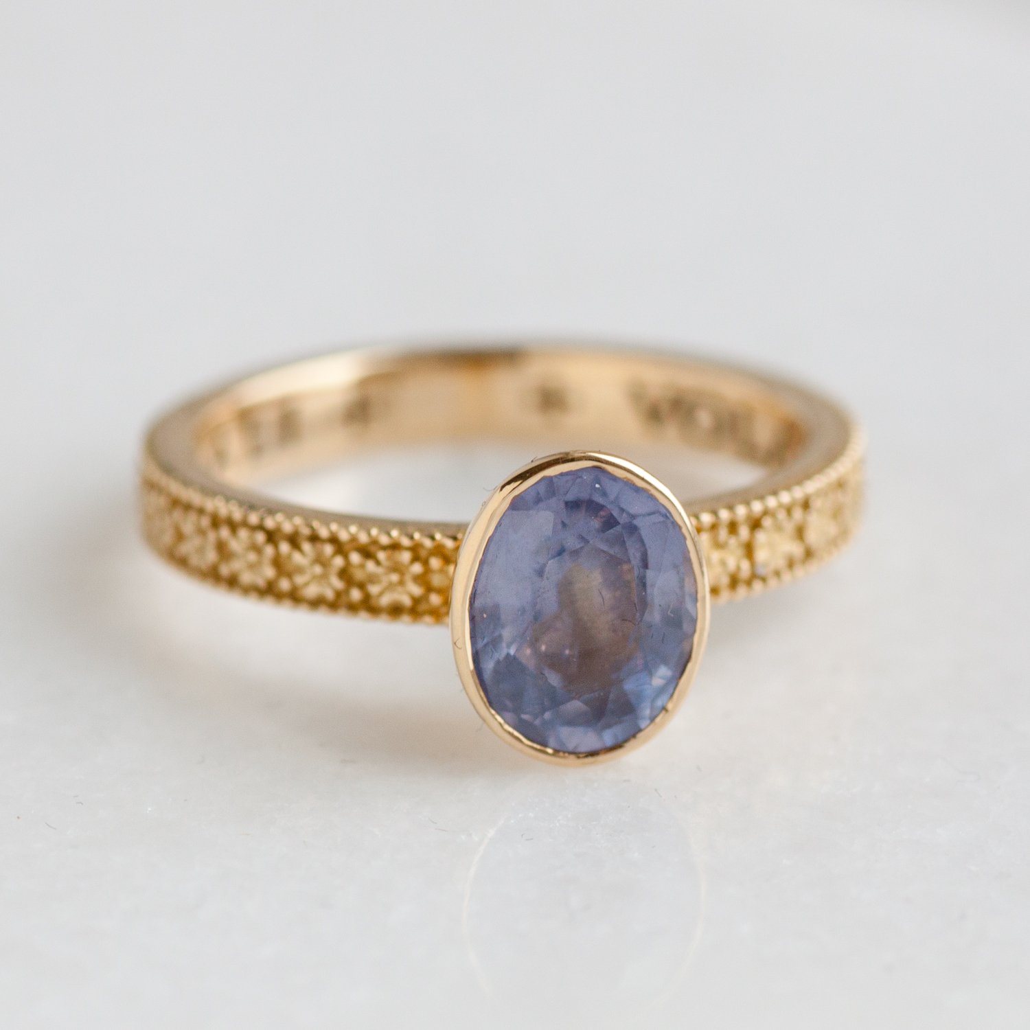 Erica Molinari Trunk Show: 18k purple spinel baby flower ring