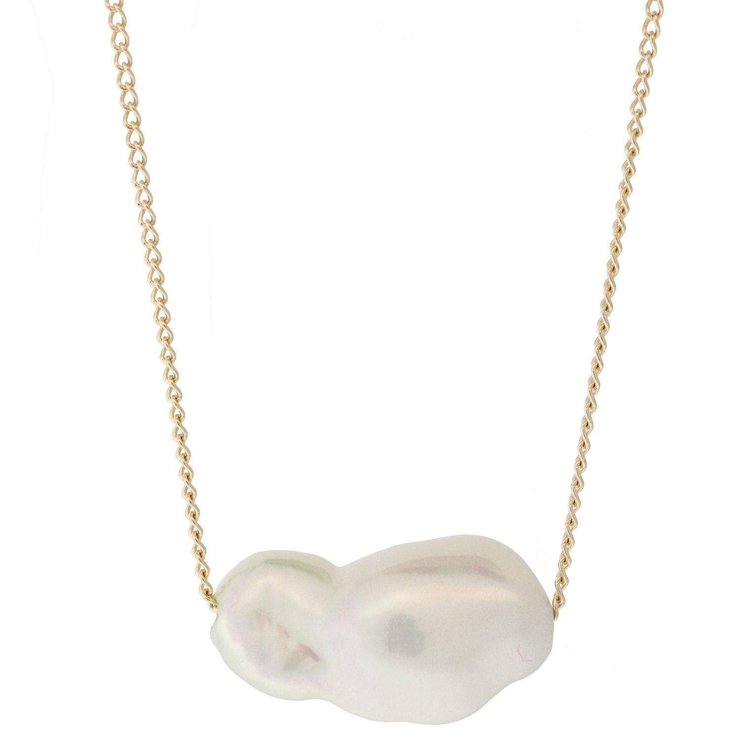 Melissa Joy Manning: Limited edition 14K yellow gold tahitian keshi pearl 18-20" adjustable necklace