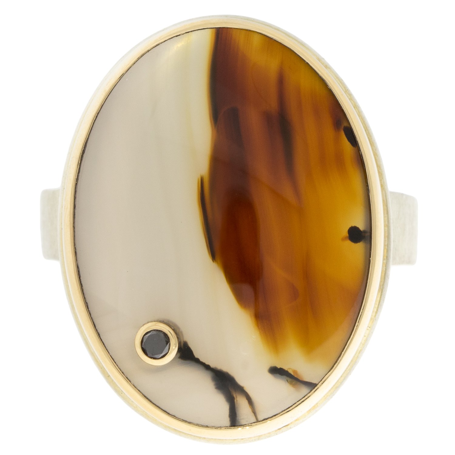 Jamie Joseph: Vertical Oval Montana Agate with .03
