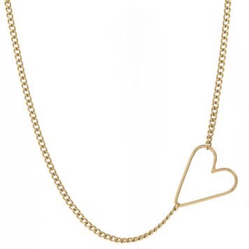 Jane Hollinger: Large heart 14K necklace