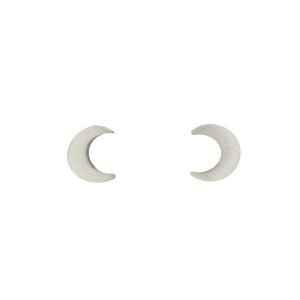 Jane Diaz: Tiny crescent moon stud in silver