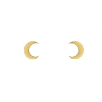 Jane Diaz: Tiny Crescent Moon Stud in Gold Plate