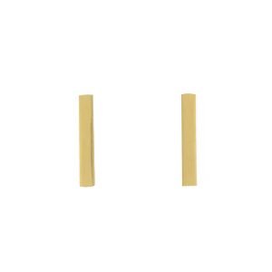 Jane Diaz: Plain flat bar stud earring, gold plate