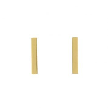 Jane Diaz: Plain flat bar stud earring, gold plate