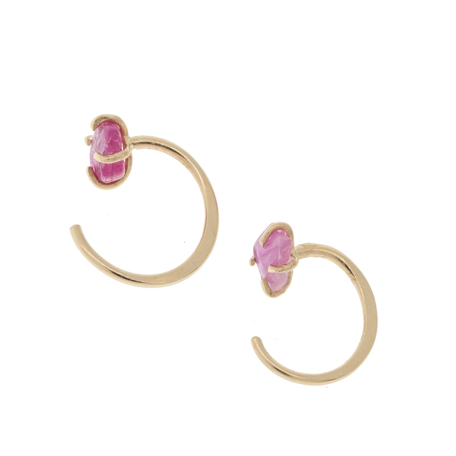 gold earrings with gemstone gold necklace with gem stones by jewelry designer Melissa Joy Manning