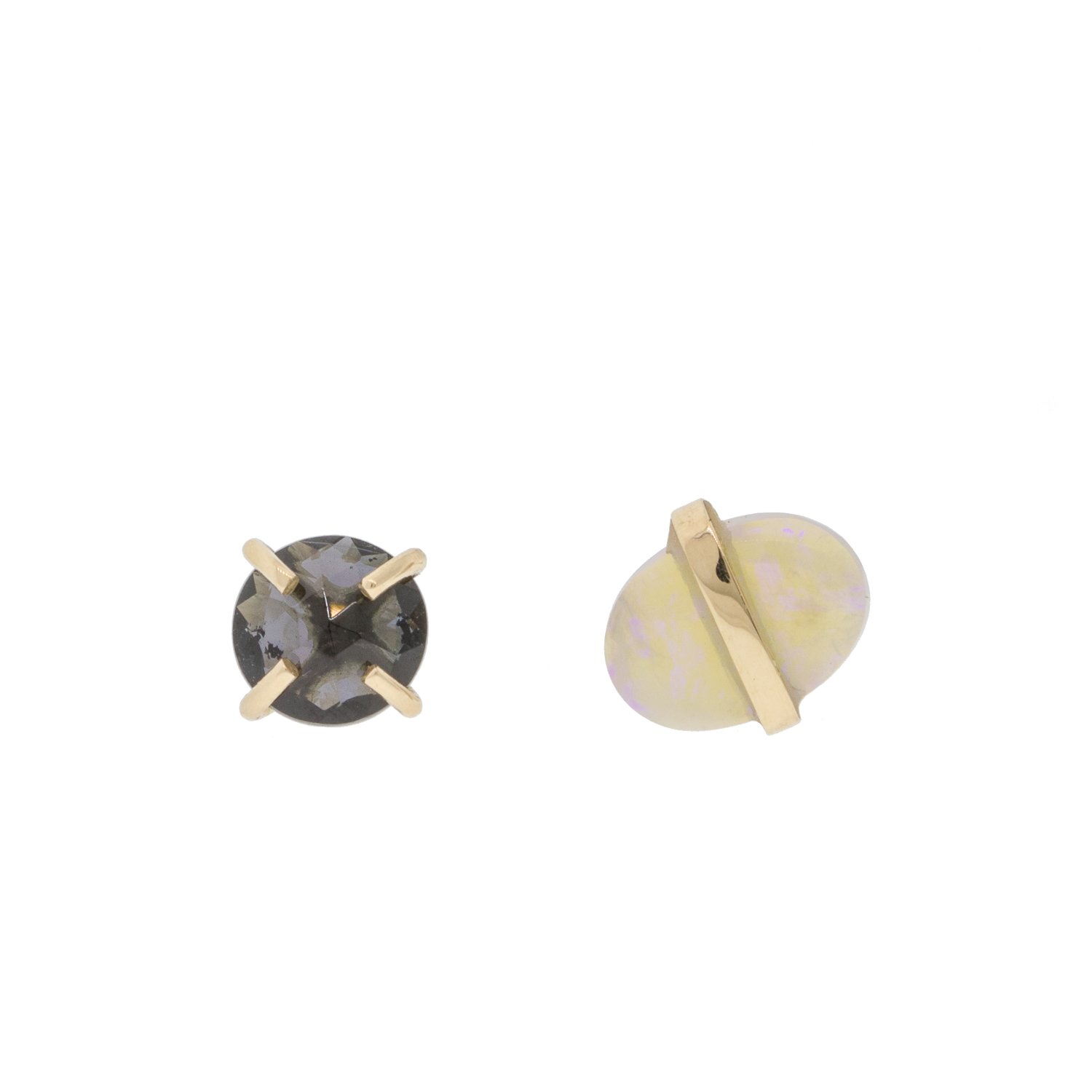 tourmaline and opal earrings with gold by jewelry designer Melissa Joy Manning