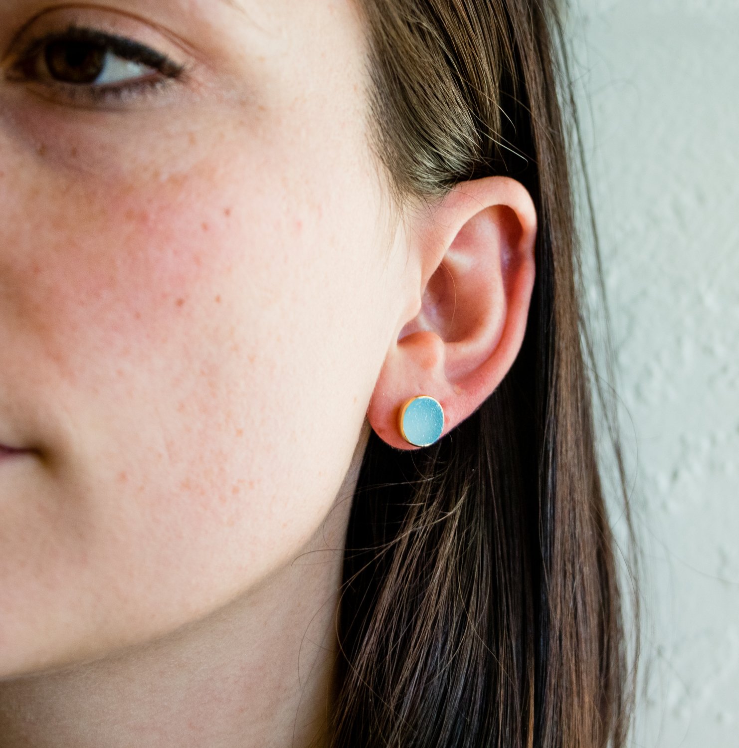 Lulu: Cairo post earring with blue druzy